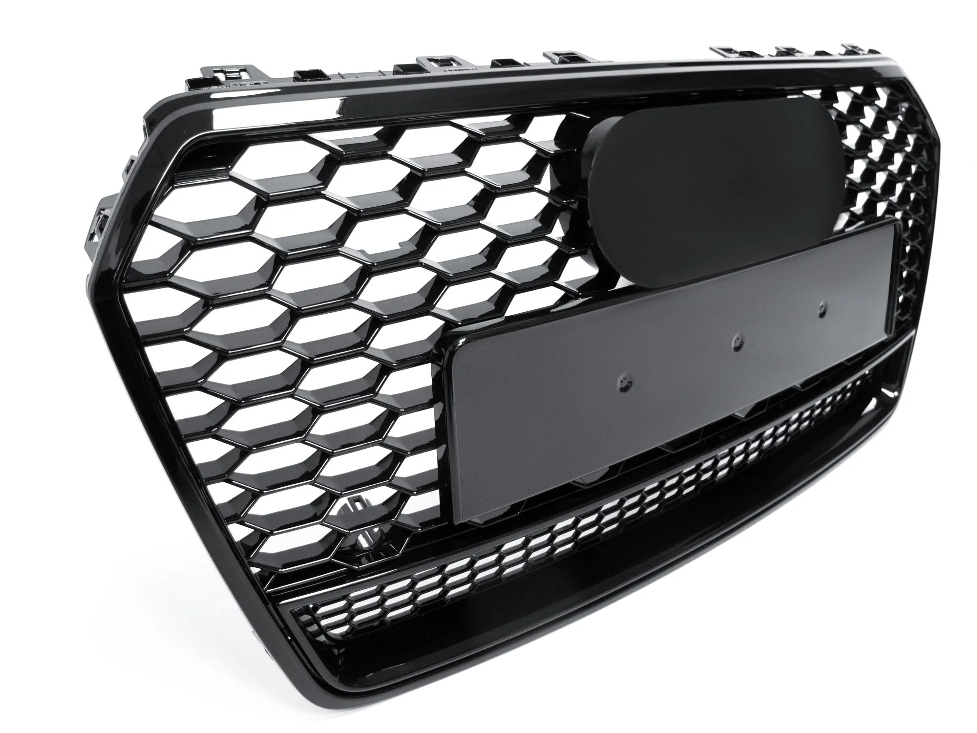For 2016-2018 AUDI A7 C7.5 S7 RS7 Style Honeycomb Gloss Black Front Mesh Grille - Image 6