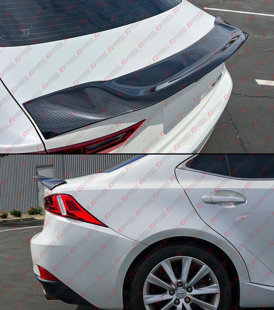 Carbon Fiber Look Highkick Rear Trunk Spoiler for 2014-2020 Lexus IS300 IS350 IS200 - Image 6