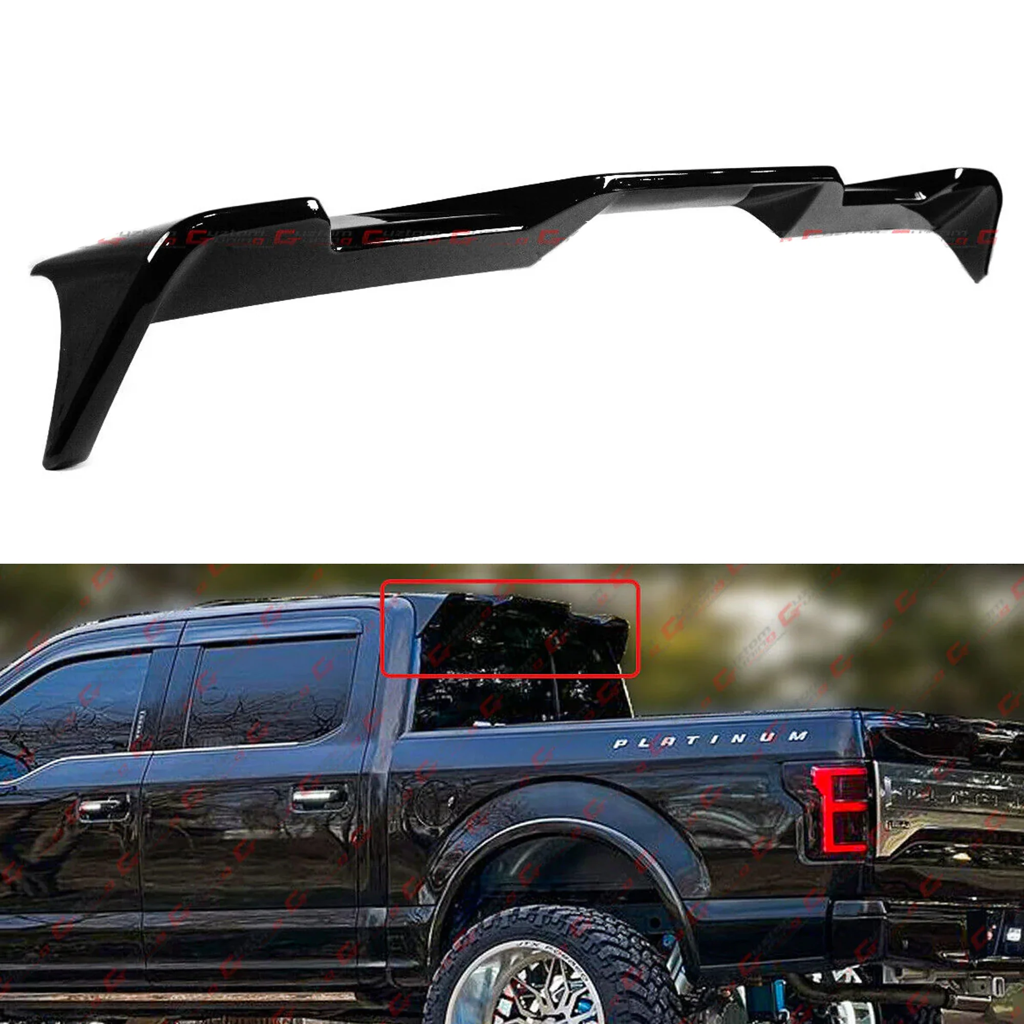 Gloss Black Rear Trunk Top Cap Roof Spoiler Wing for 2015-2020 Ford F150 F-150