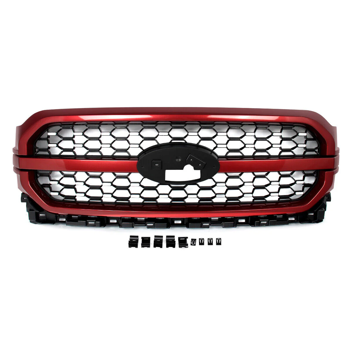 Rapid Red Front Bumper Grille Assembly Fit Ford F-150 F150 Platinum 2021-2023 - Image 2