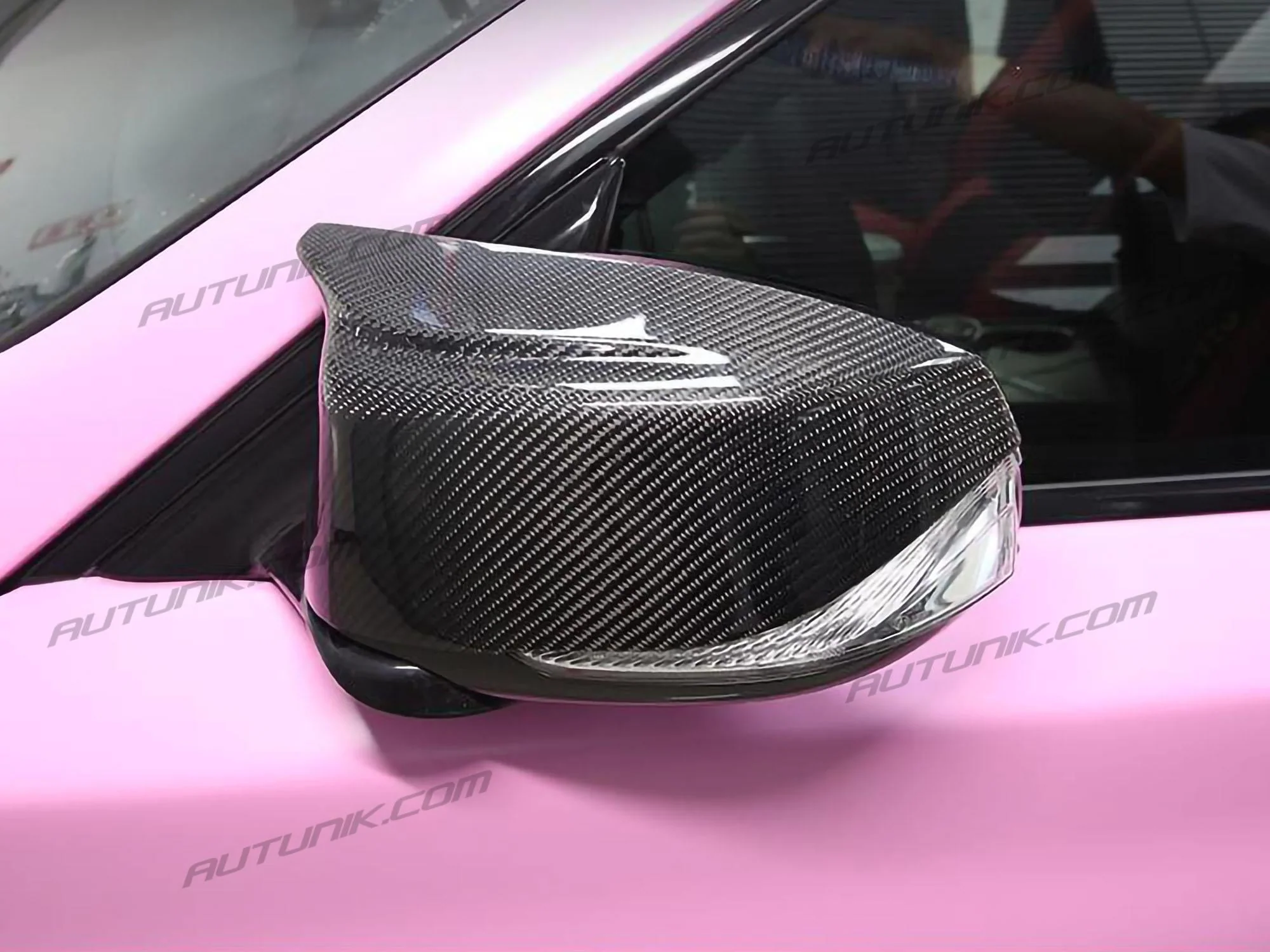 Real Carbon Fiber Mirror Cover Caps Replacement for Infiniti Q50 Q60 2014-2024 - Image 3