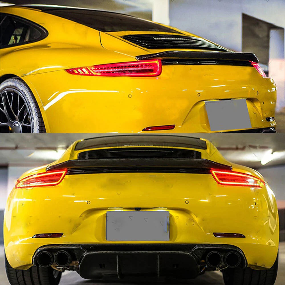 Real Carbon Fiber Rear Trunk Spoiler For Porsche 911 991 991.1 991.2 2012-2019 - Image 2