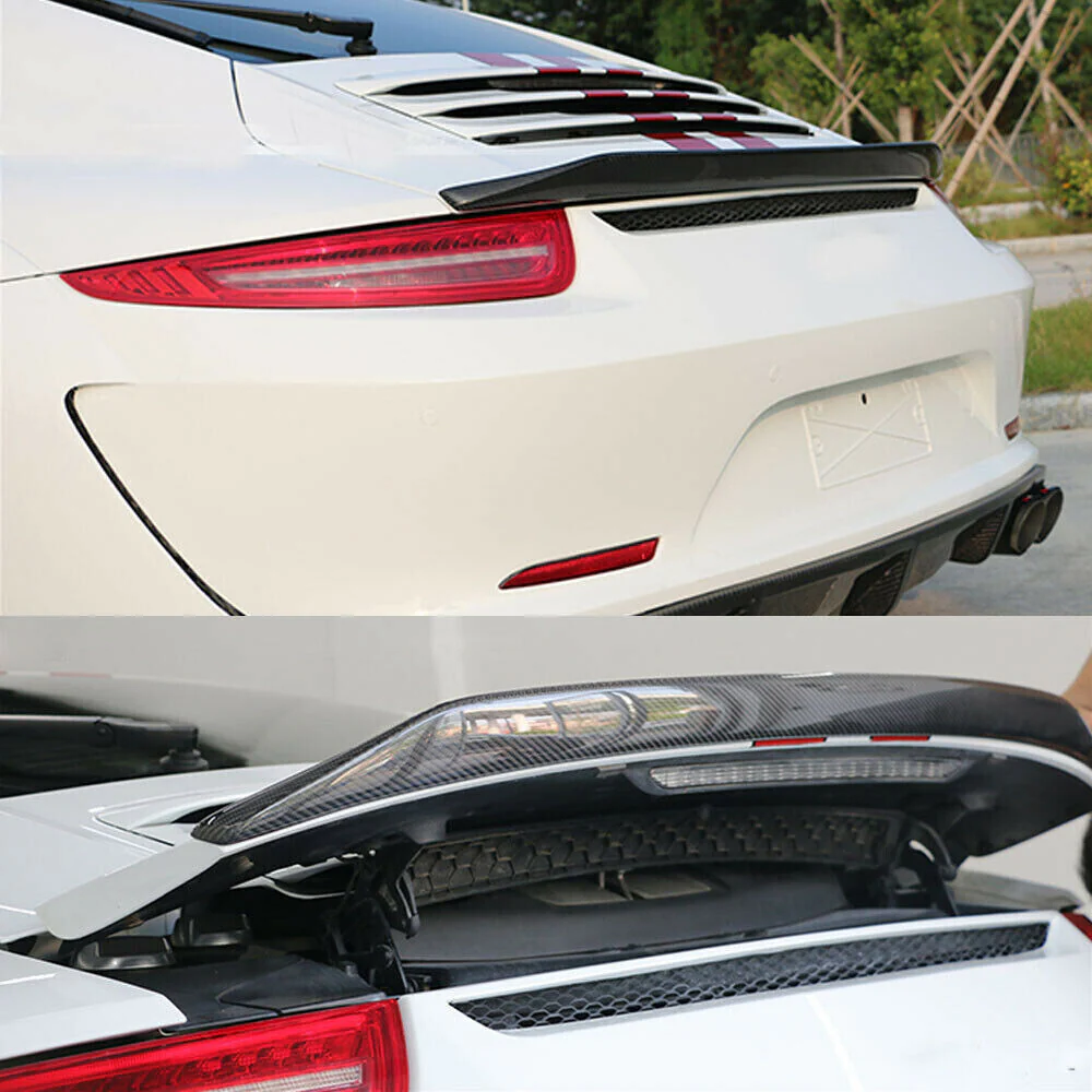 Real Carbon Fiber Rear Trunk Spoiler For Porsche 911 991 991.1 991.2 2012-2019 - Image 3
