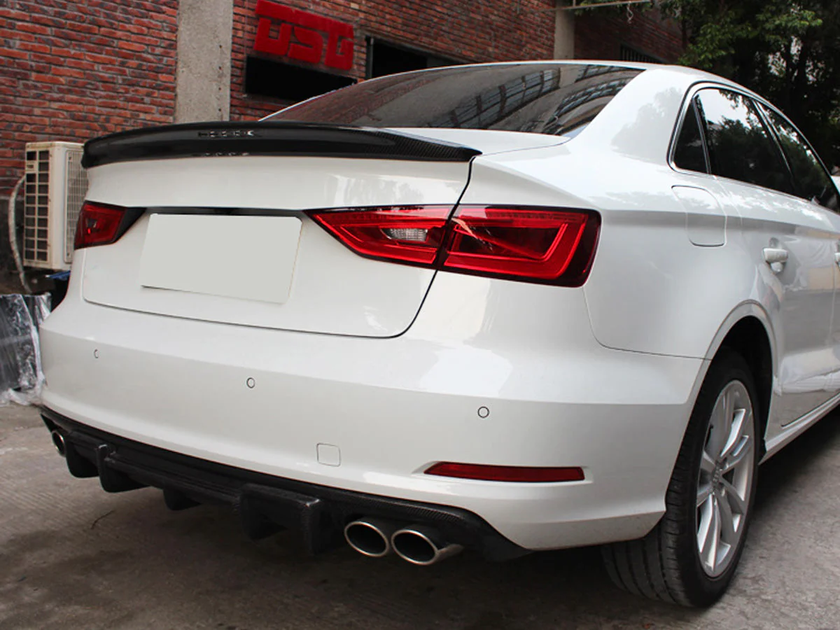 Real Carbon Fiber Duckbill Spoiler Wing for AUDI A3 8V S3 RS3 Sedan 2013-2020 od96 - Image 3