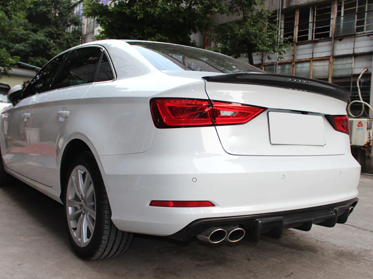 Real Carbon Fiber Duckbill Spoiler Wing for AUDI A3 8V S3 RS3 Sedan 2013-2020 od96 - Image 4