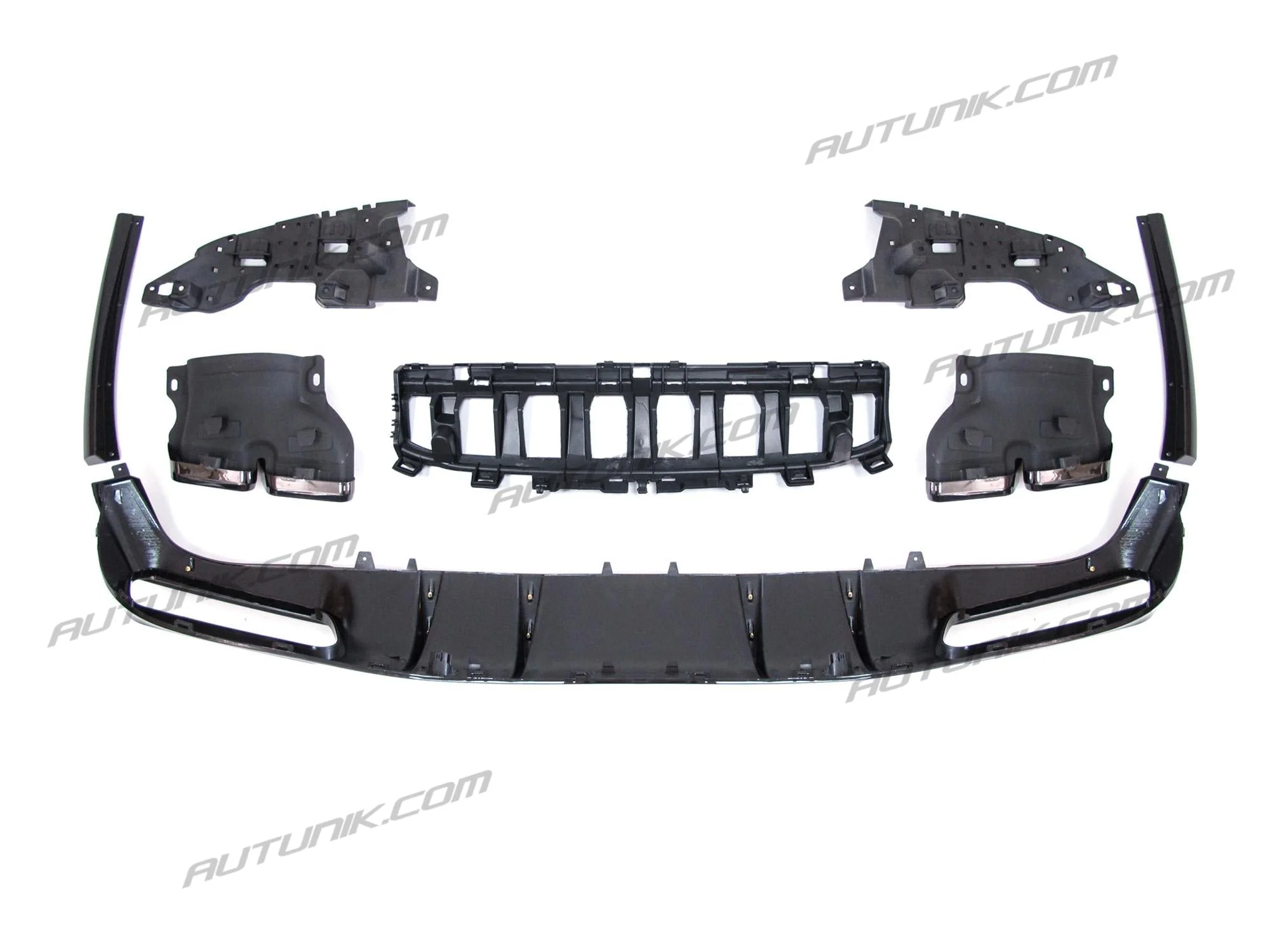 Rear Diffuser + Black Exhaust Tips for Mercedes W205 Coupe Convertible C300 C43 AMG 2015-2021 di74 - Image 4