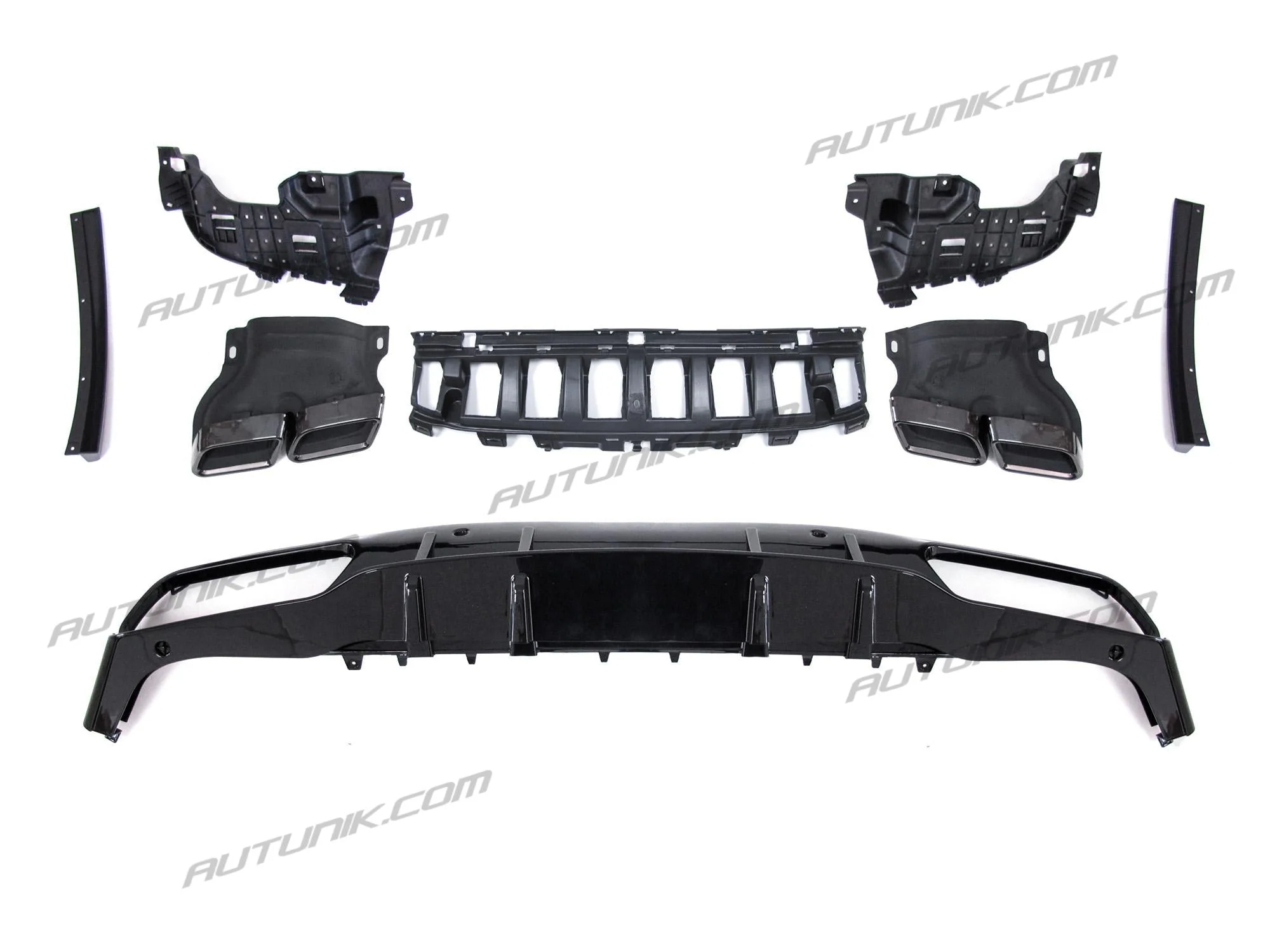 Rear Diffuser + Black Exhaust Tips for Mercedes W205 Coupe Convertible C300 C43 AMG 2015-2021 di74 - Image 5