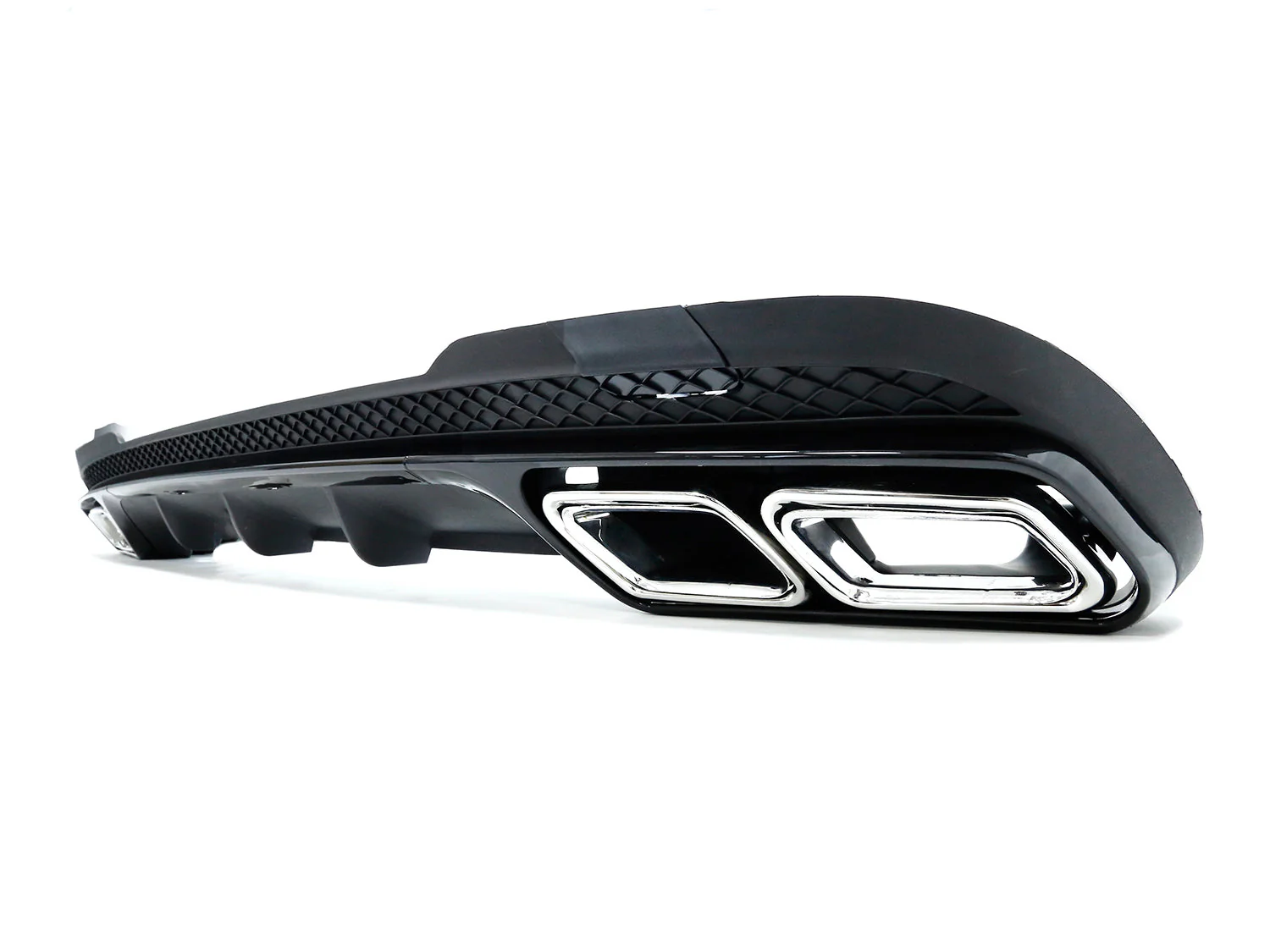 Black Diffuser & Chrome Tips for Mercedes W212 E200 E250 E300 E350 E400 E500 E550 E63 AMG Sedan 2014-2016 - Image 7