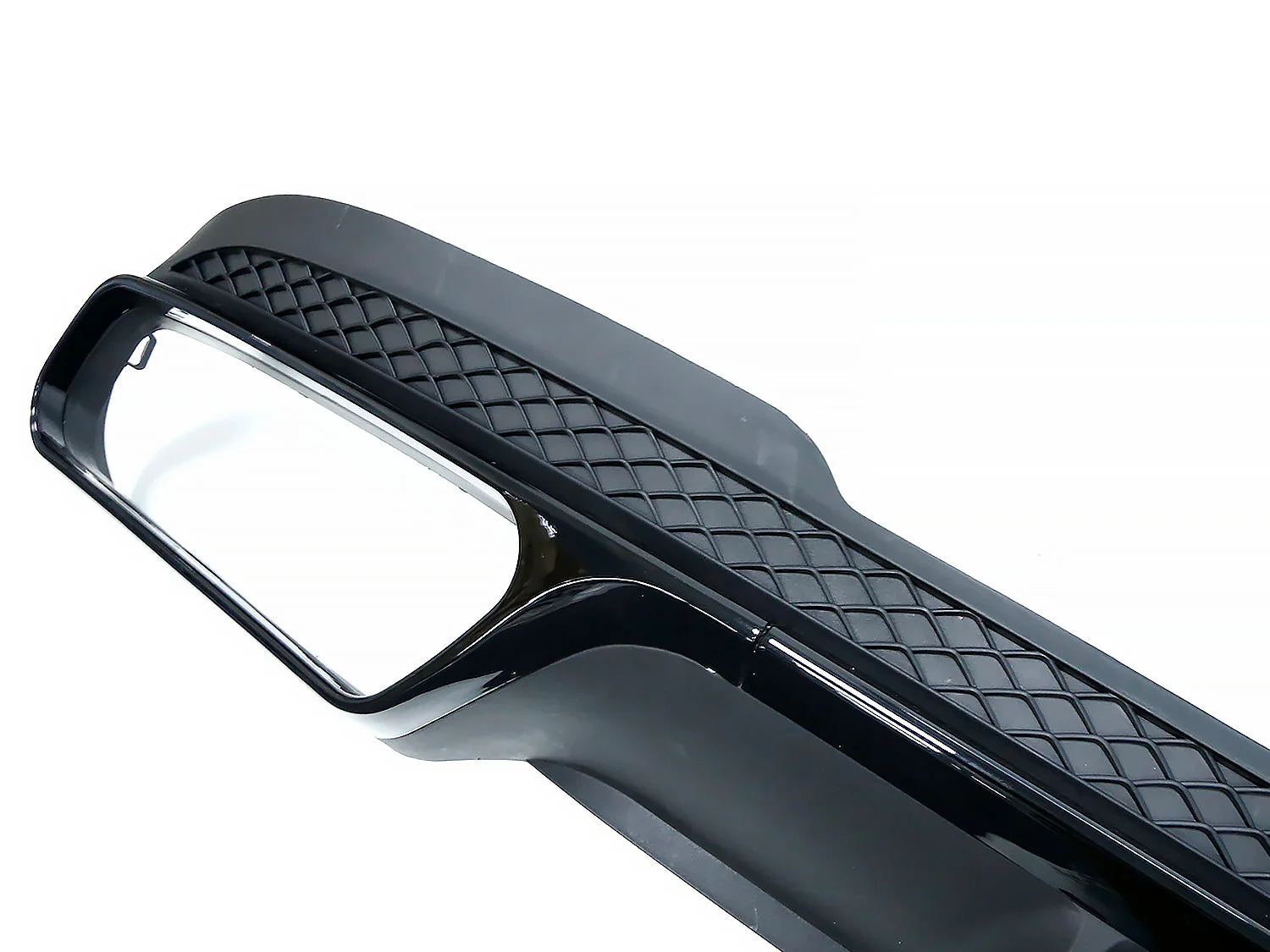 Black Diffuser & Chrome Tips for Mercedes W212 E200 E250 E300 E350 E400 E500 E550 E63 AMG Sedan 2014-2016 - Image 8