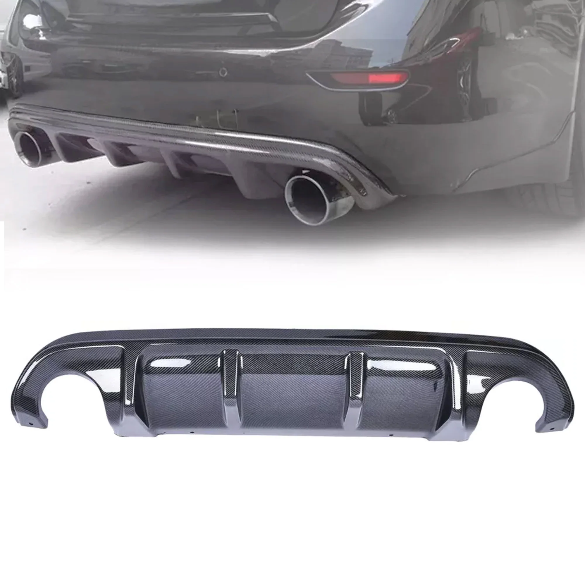 Carbon Fiber Look Rear Diffuser for Infiniti Q50 2014 2015 2016 2017