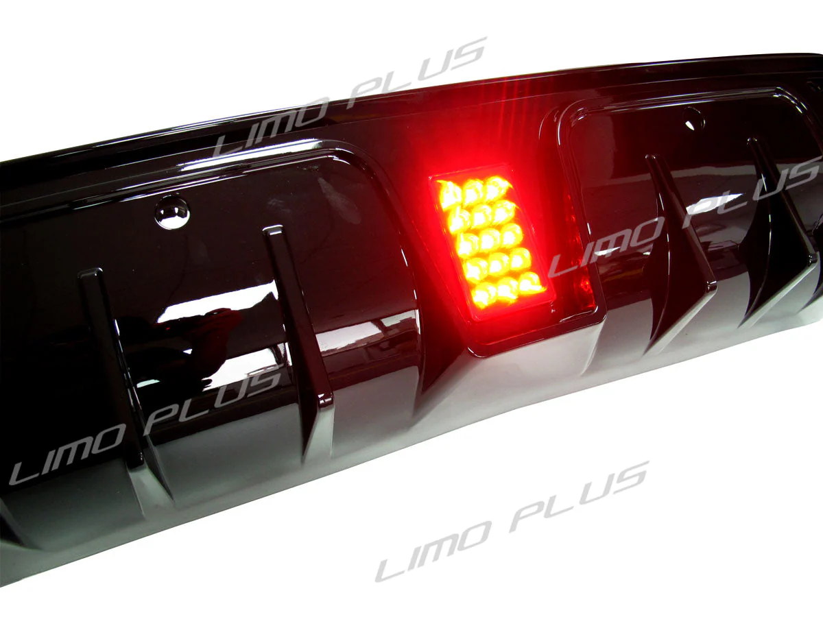 Black Rear Diffuser w/ LED + Black Exhaust Tips For 15-21 Mercedes W205 Sedan C300 C450 C43 AMG - Image 11
