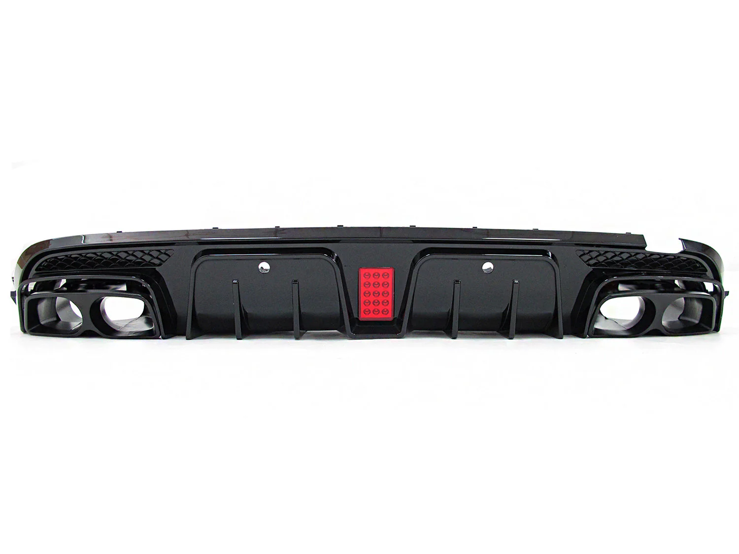Black Rear Diffuser w/ LED + Black Exhaust Tips For 15-21 Mercedes W205 Sedan C300 C450 C43 AMG - Image 8