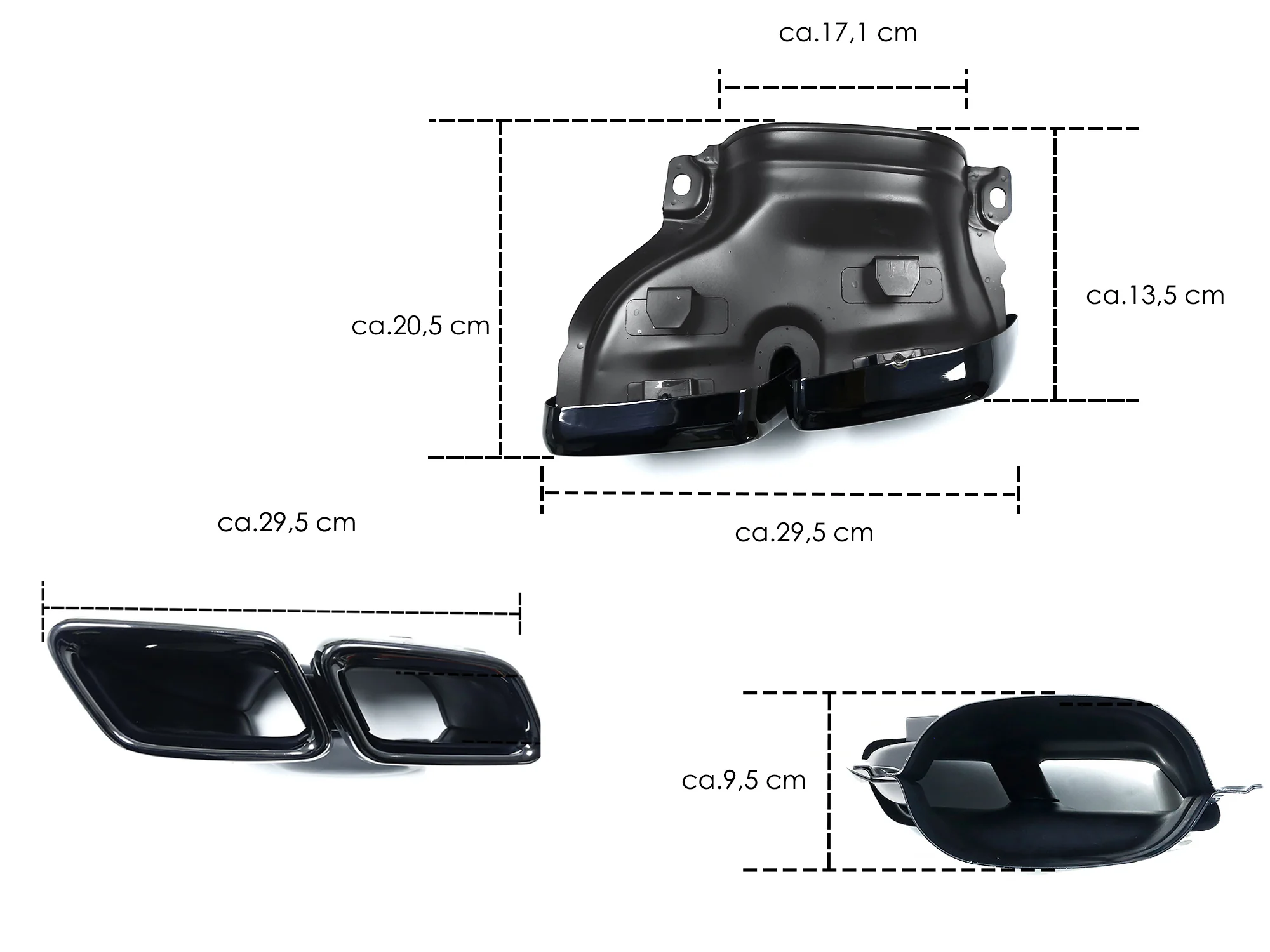 Rear Diffuser Lip w/ Black Exhaust Tips For Mercedes GLE W166 SUV GLE300 GLE350 GLE400 GLE43 AMG 2015-2018 - Image 12