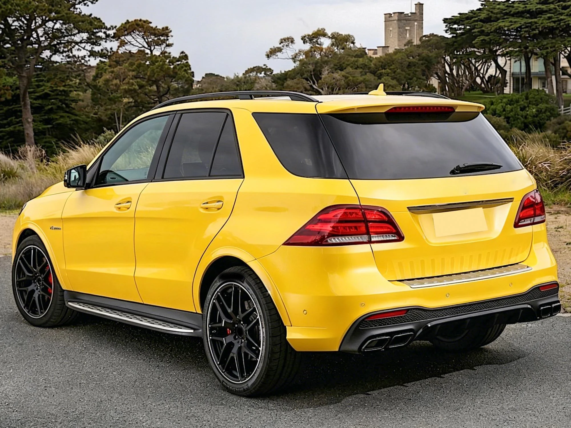 Rear Diffuser Lip w/ Black Exhaust Tips For Mercedes GLE W166 SUV GLE300 GLE350 GLE400 GLE43 AMG 2015-2018 - Image 3