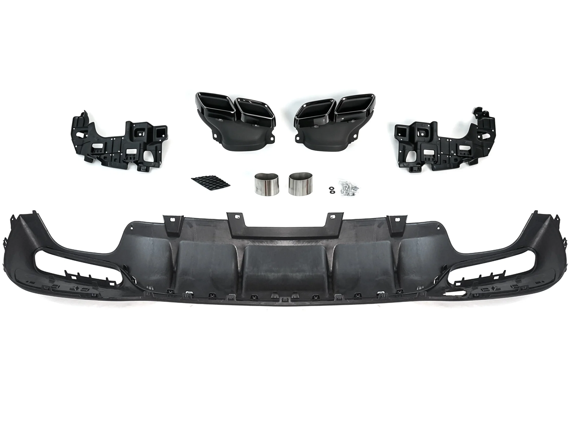 Rear Diffuser Lip w/ Black Exhaust Tips For Mercedes GLE W166 SUV GLE300 GLE350 GLE400 GLE43 AMG 2015-2018 - Image 5