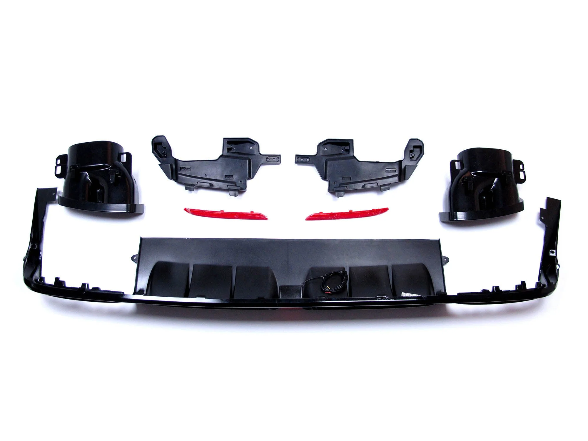 Gloss Black Rear Diffuser + Black Exhaust Tips For Mercedes W222 S500 S550 AMG 2014-2017 - Image 5