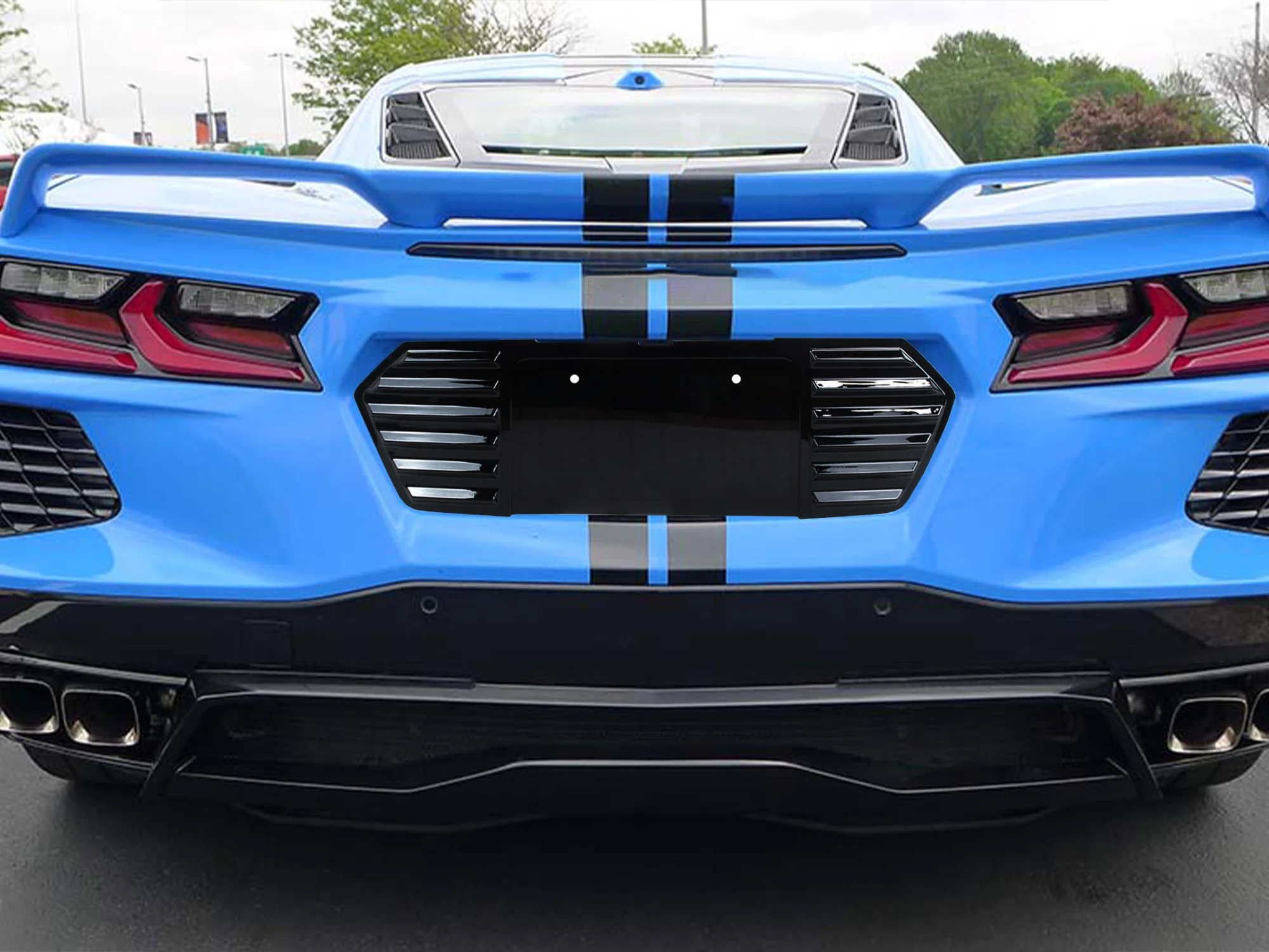 Rear License Plate Frame ABS For Corvette C8 Stingray Z51 Coupe HTC 2LT 3LT 2020+ - Image 2