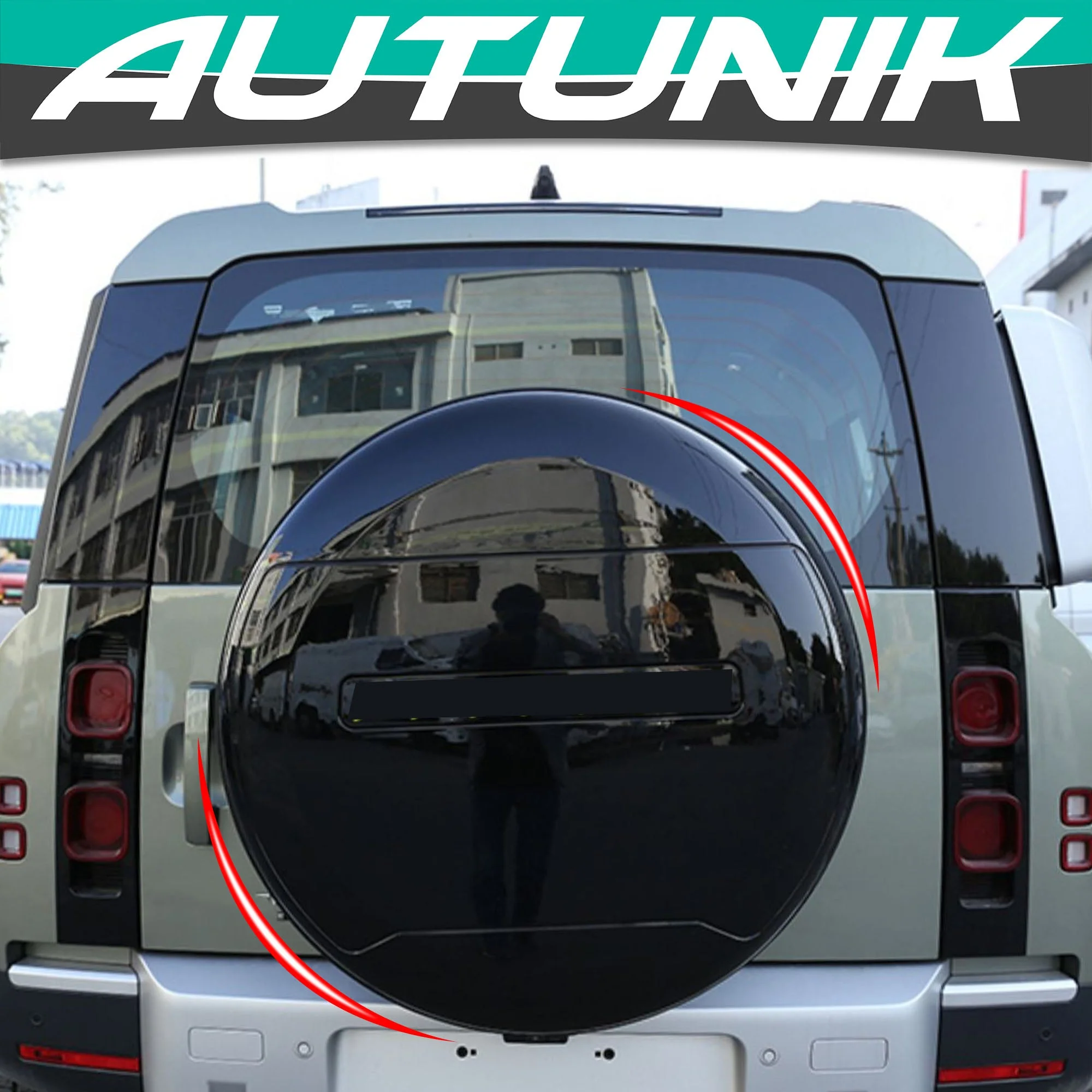 Gloss Black Rear Spare Tire Cover For Land Rover Defender 2020-2023 Wheel Cover - Image 2