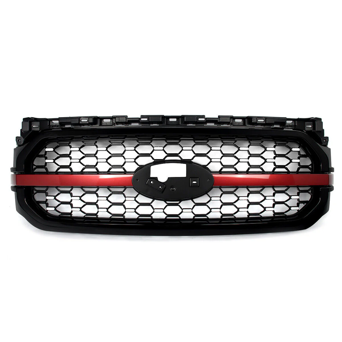 Red/Black Front Upper Bumper Grille Fit For 2021-2023 Ford F-150 F150 Platinum New - Image 12
