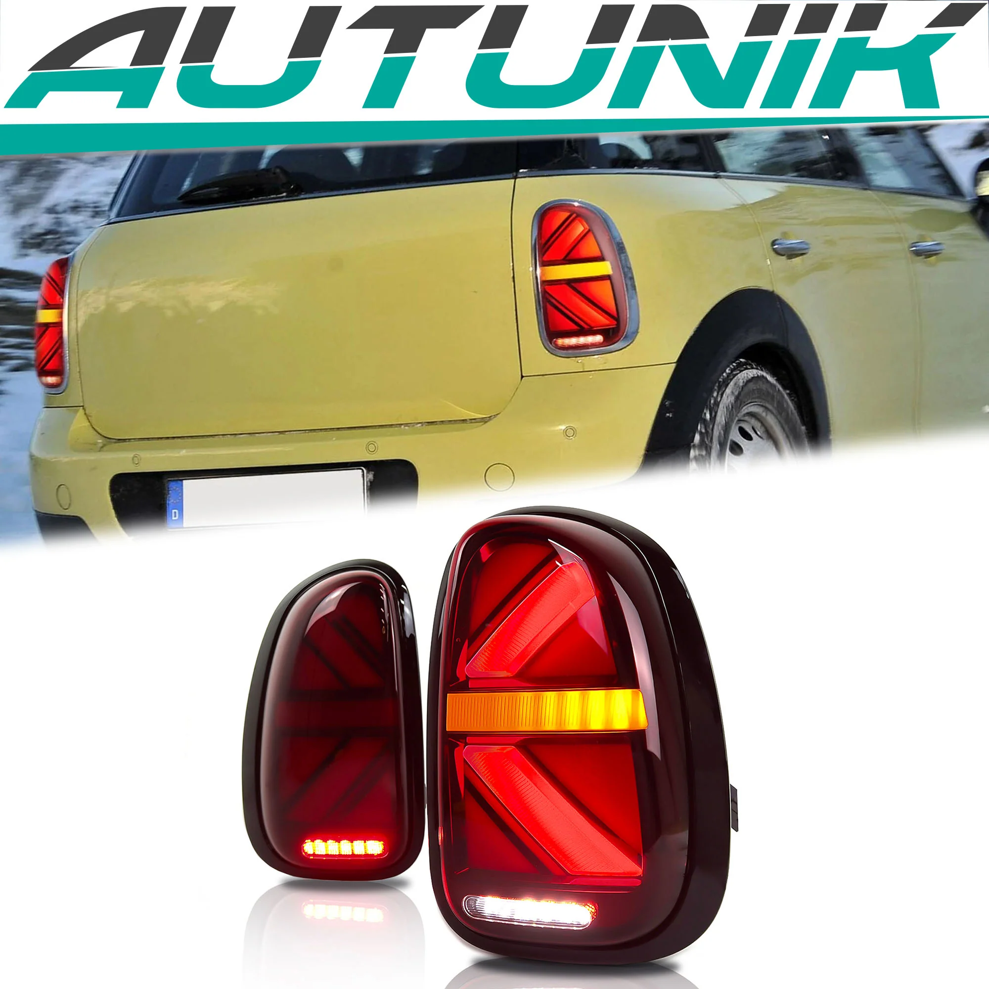 Pair Red Lens LED Tail Lights For 2010–2016 Mini Cooper Countryman R60 - Image 2