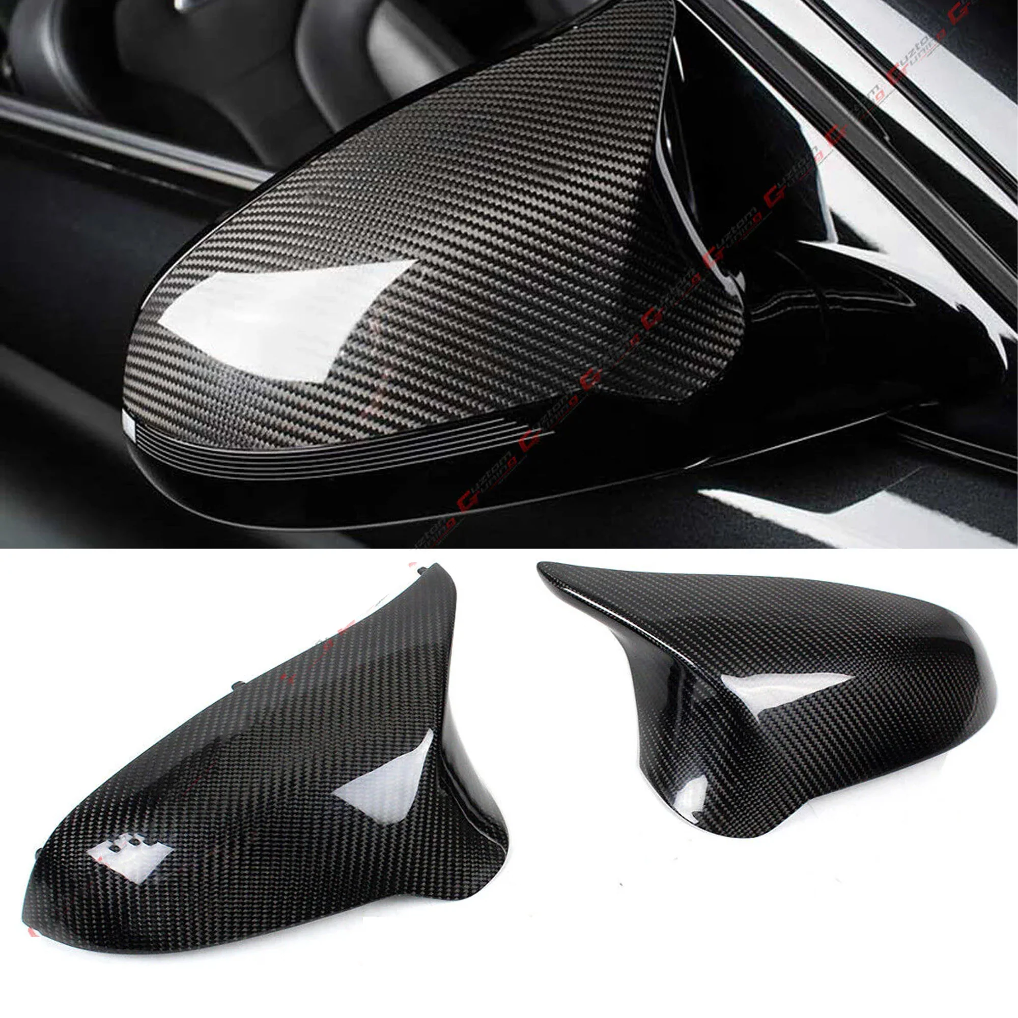 Replacement For 2015-2019 BMW F80 M3 F82 M4 Real Carbon Fiber Side Mirror Cover Caps L+R - Image 2