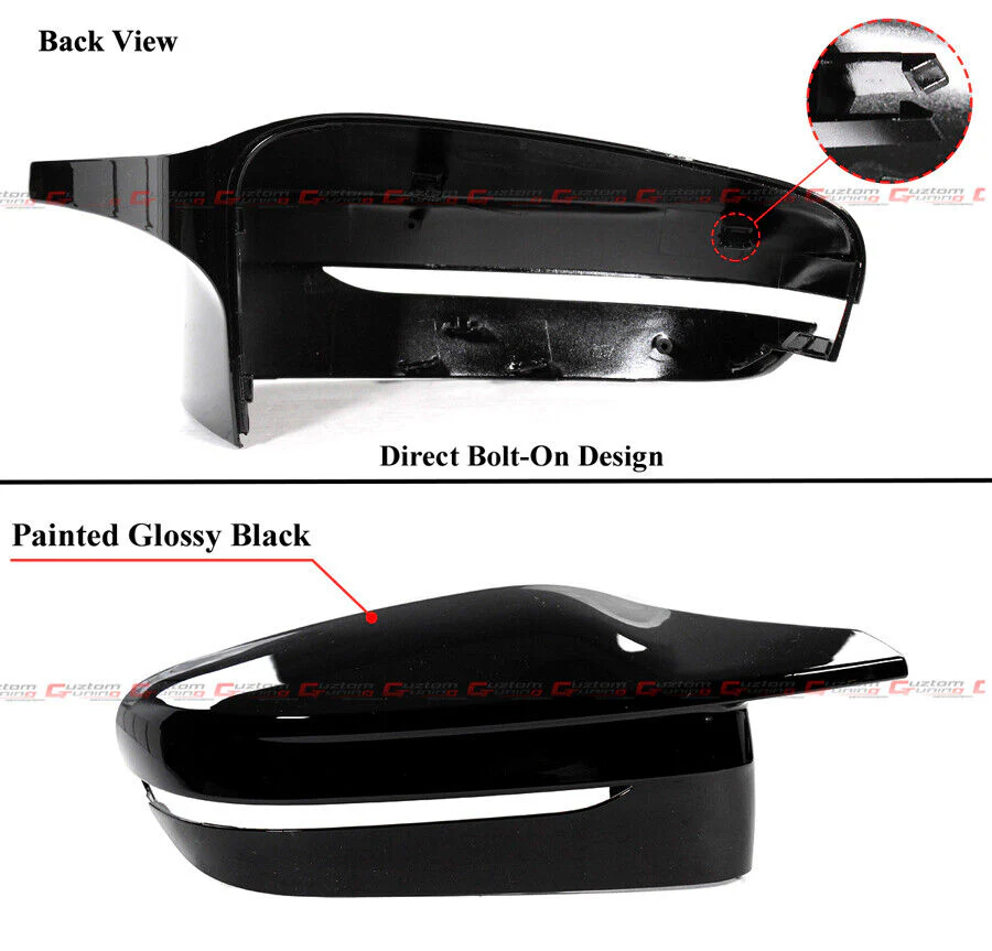 Replacement For 2018-2024 BMW G15 G20 G22 Gloss Black M Style Side Mirror Cover Caps - Image 2