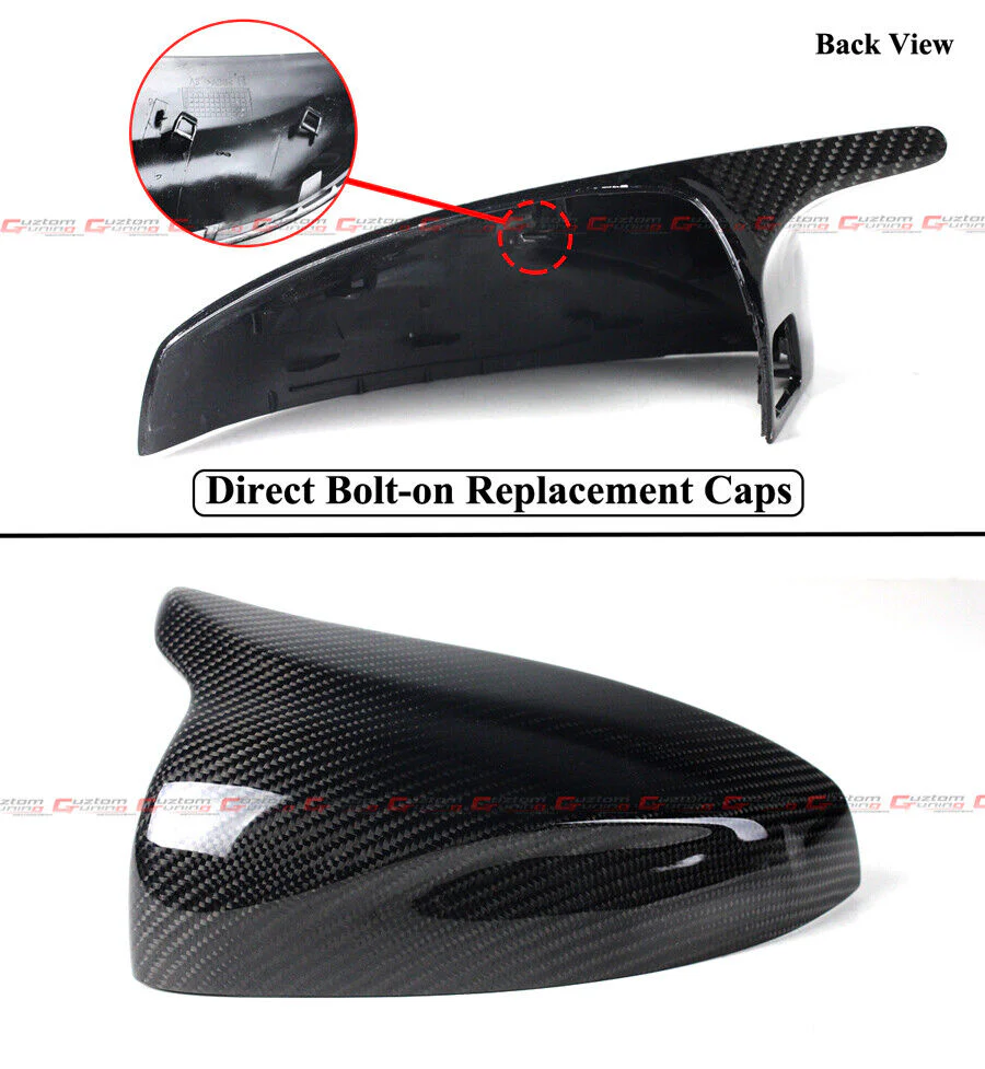 Replacement M Style Carbon Fiber Mirror Cover Caps for 2014-2020 Audi A3 S3 8V With Lane Assist - Image 2