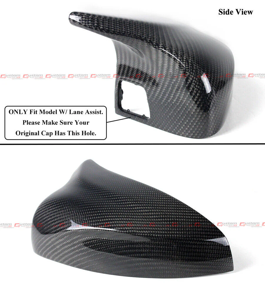 Replacement M Style Carbon Fiber Mirror Cover Caps for 2014-2020 Audi A3 S3 8V With Lane Assist - Image 3