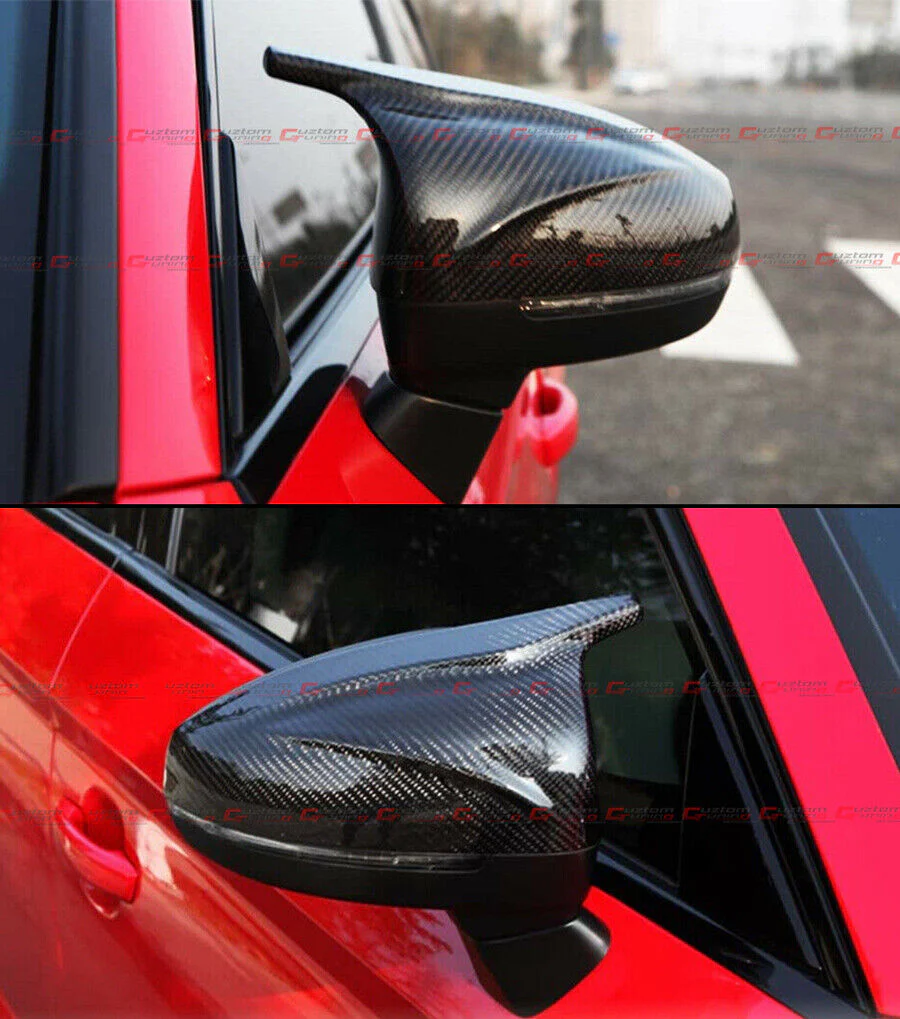 Replacement M Style Carbon Fiber Mirror Cover Caps for 2014-2020 Audi A3 S3 8V With Lane Assist - Image 4