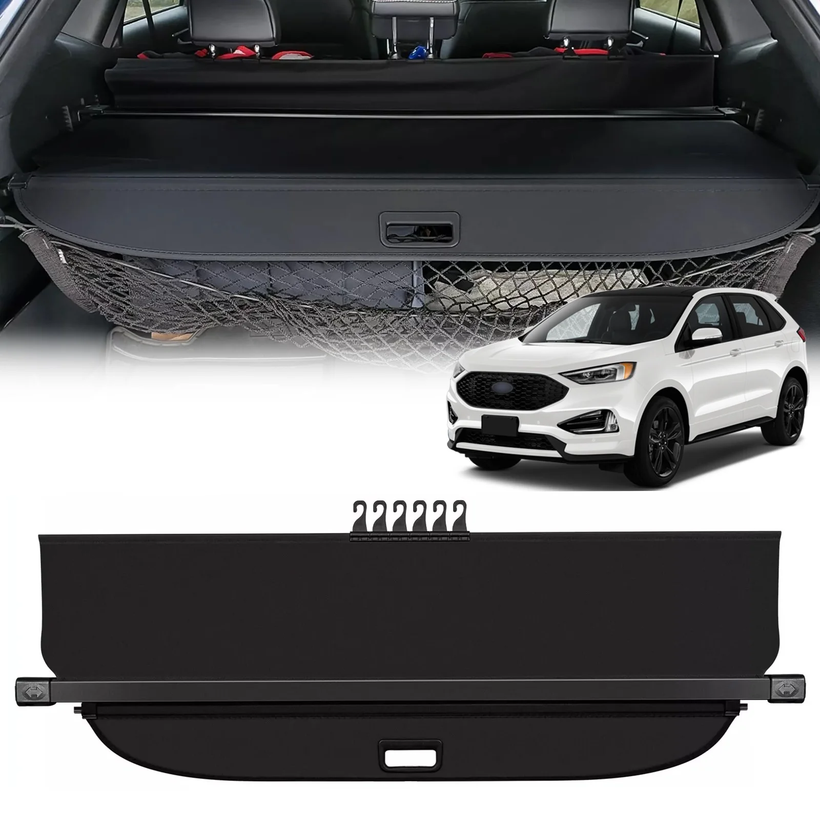 Retractable Rear Cargo Cover For Ford Edge 2015–2024 Rear Trunk Shade