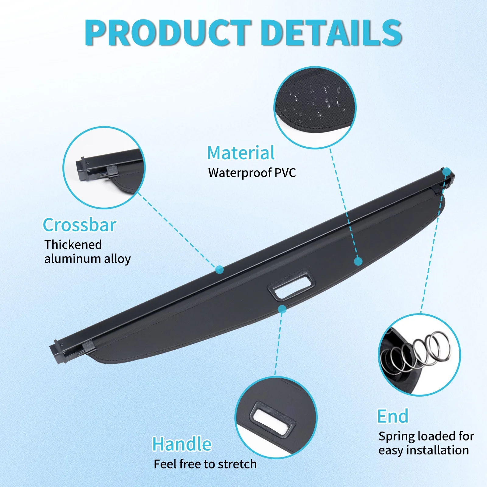 Retractable Rear Cargo Cover For Ford Escape 2020–2025 Security Shield - Image 3