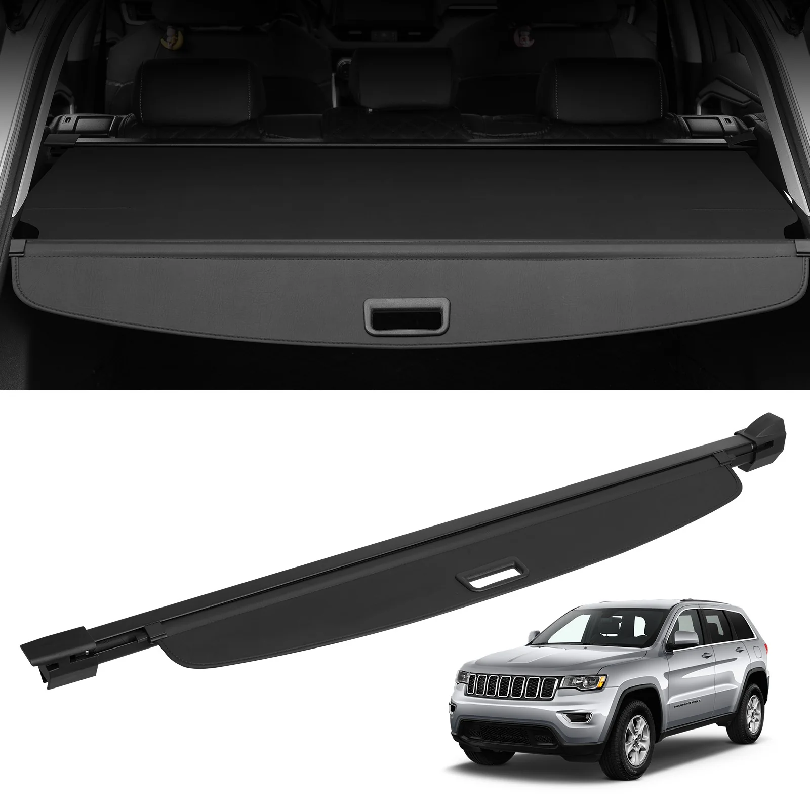 Retractable Rear Cargo Cover For Jeep Grand Cherokee 2-Row 2022–2024 Security Shield