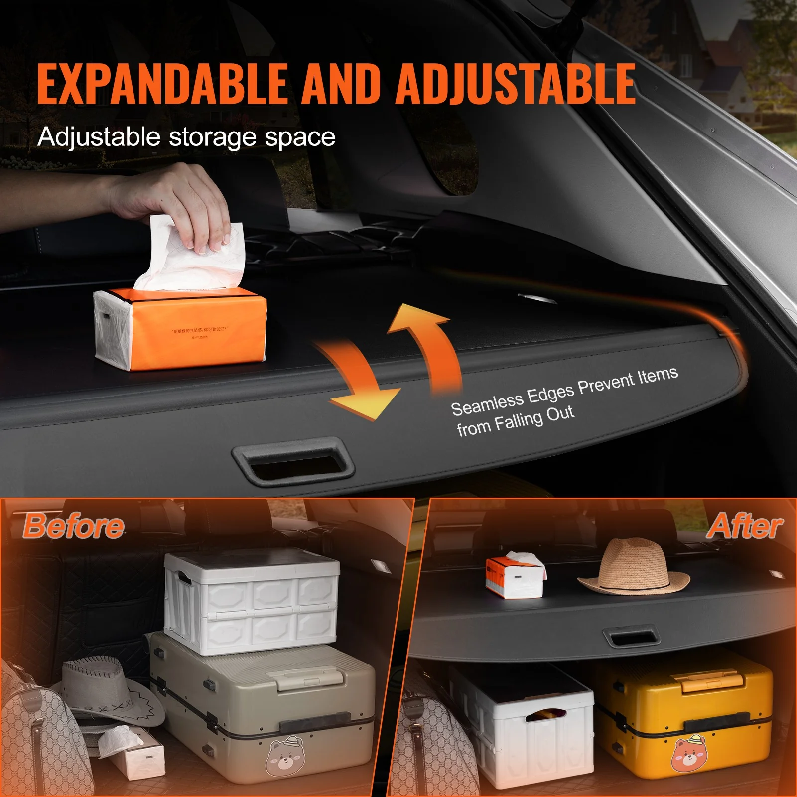 Retractable Rear Cargo Cover For Jeep Grand Cherokee 2-Row 2022–2024 Security Shield - Image 4
