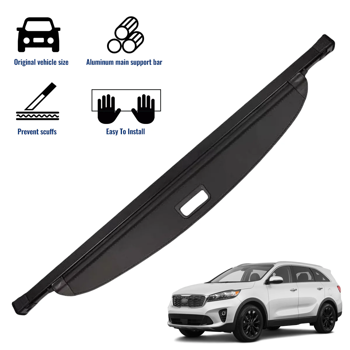 Retractable Rear Cargo Cover For Kia Sorento 2016–2020 Security Shield - Image 3