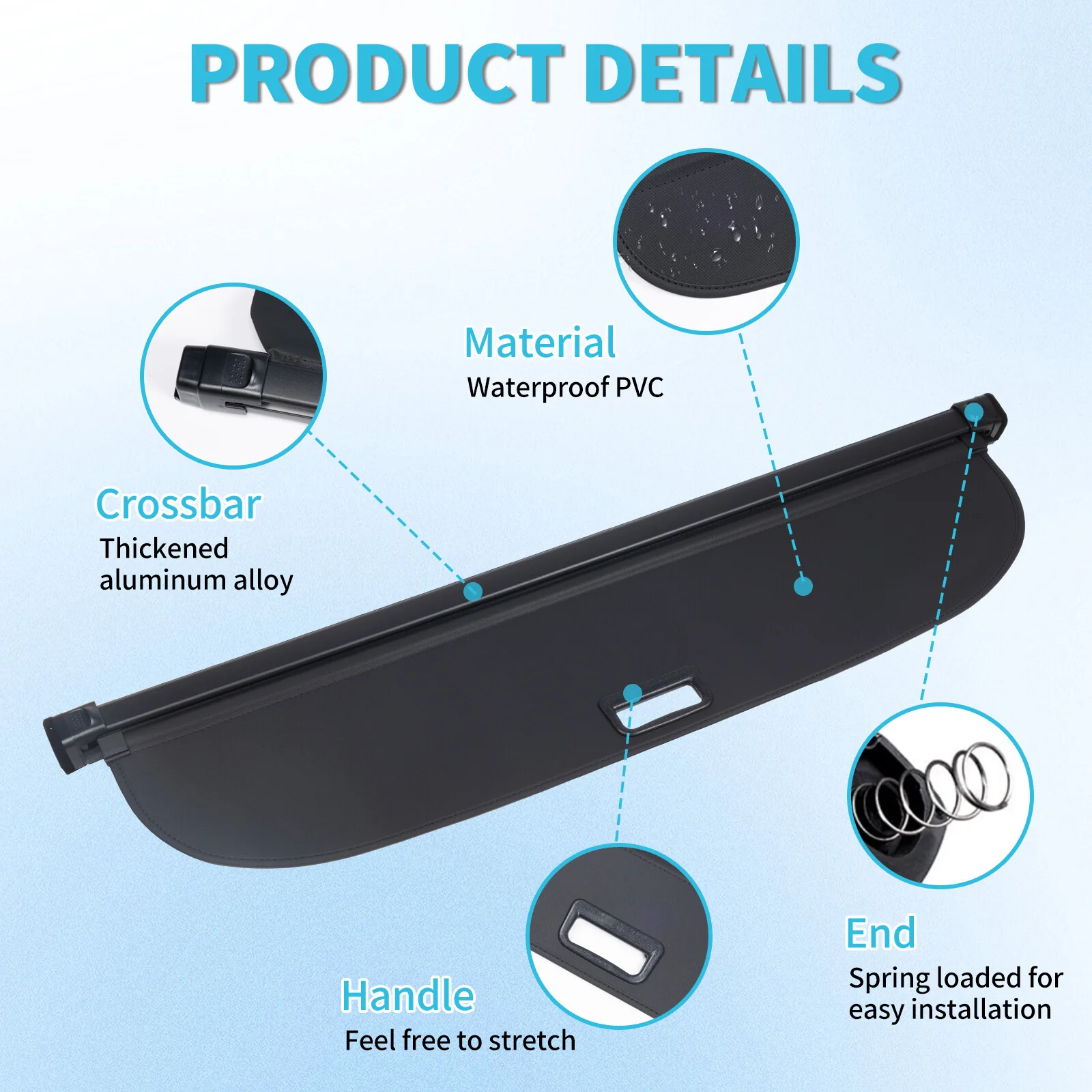 Retractable Rear Cargo Cover For Lexus RX350 RX450h 2016–2022 Security Shield - Image 3
