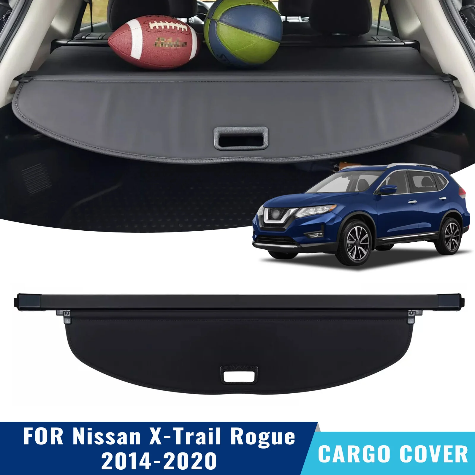 Retractable Rear Cargo Cover For Nissan Rogue SV SL 2014–2020 Security Shield - Image 2