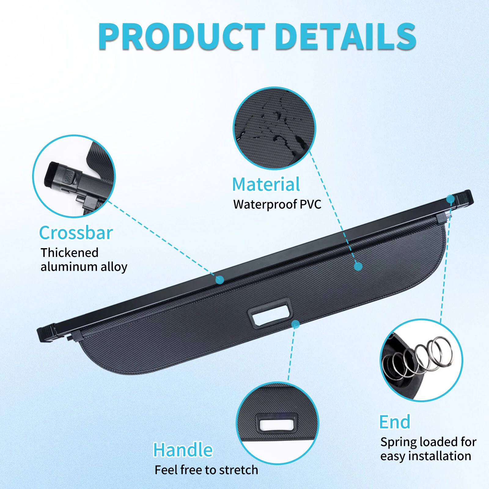 Retractable Rear Cargo Cover For Subaru Crosstrek / Impreza 2024–2025 Rear Trunk Shade - Image 6