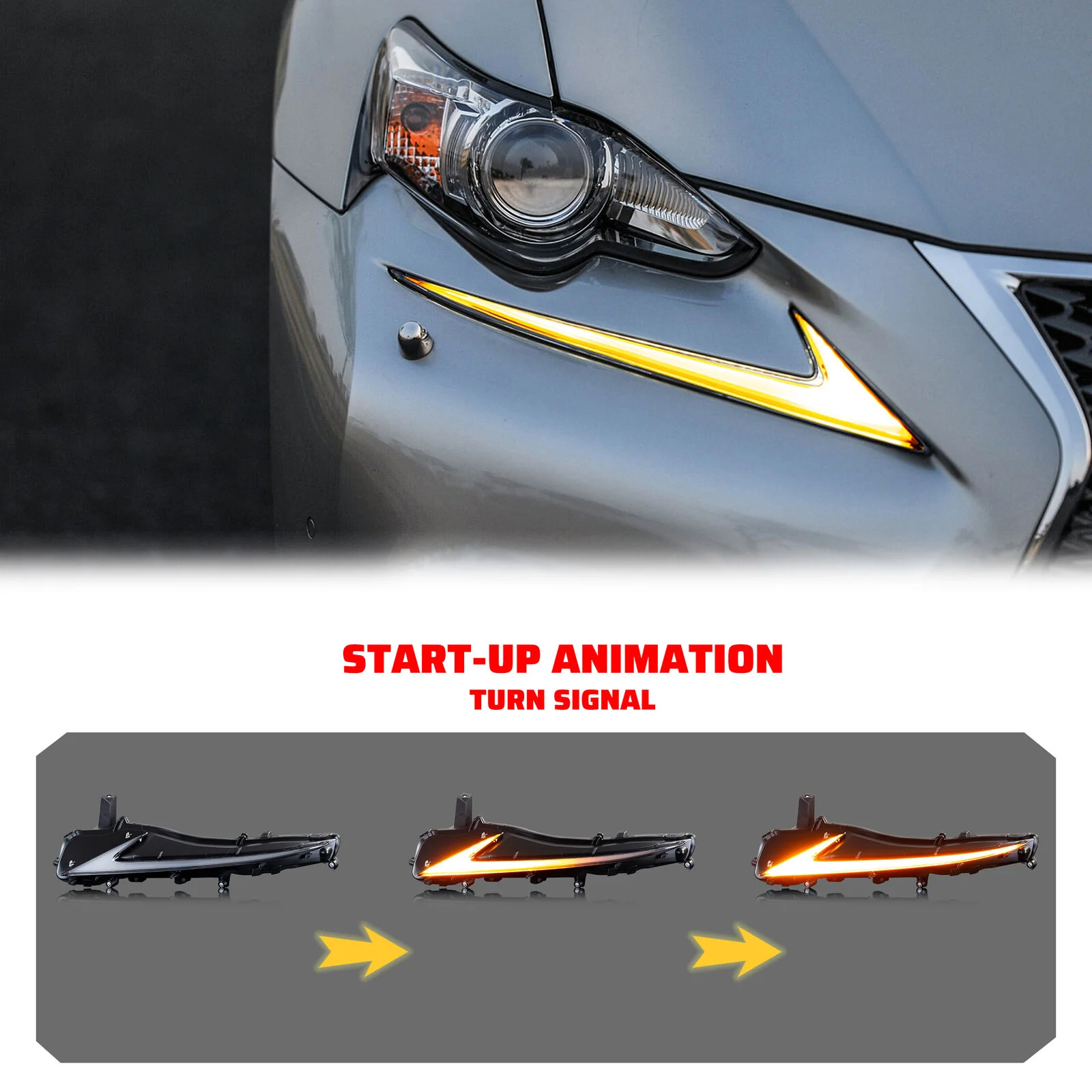 RGB LED Daytime Running Light DRL Kit for Lexus IS250 IS200t IS300 2017–2020 - Image 5