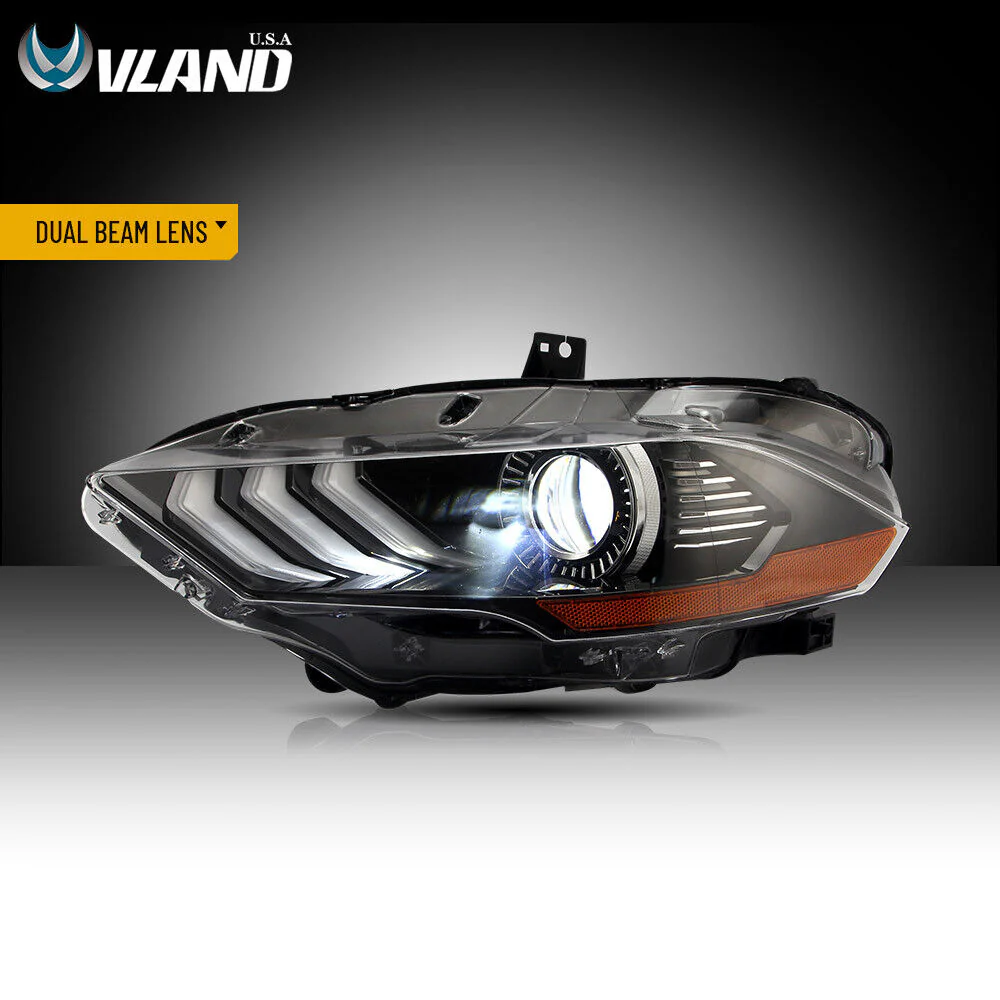 RGB LED Headlights For 2018-2023 Ford Mustang Color Change Front Lamps Sequential Turn - Image 4