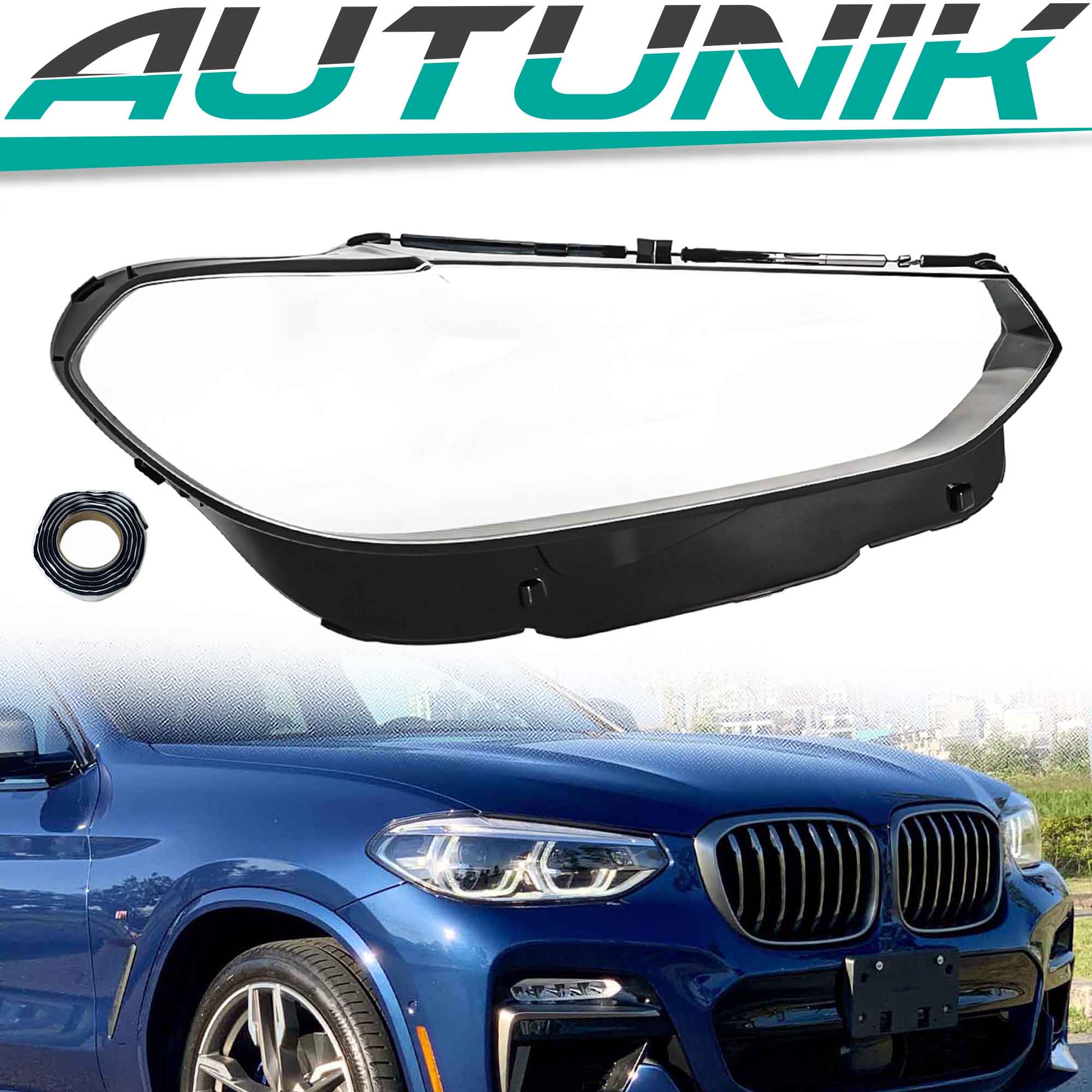 For BMW X3 X4 2022 2023 2024 Right Passenger Side Front Headlight Lens Clear Cover