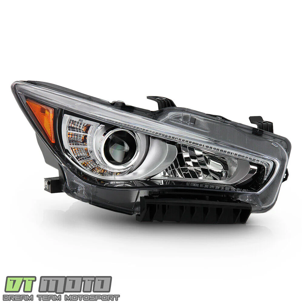 Right Side For 2014-2022 Infiniti Q50 w/o AFS DRL Projector Headlight Headlamp - Passenger - Image 2