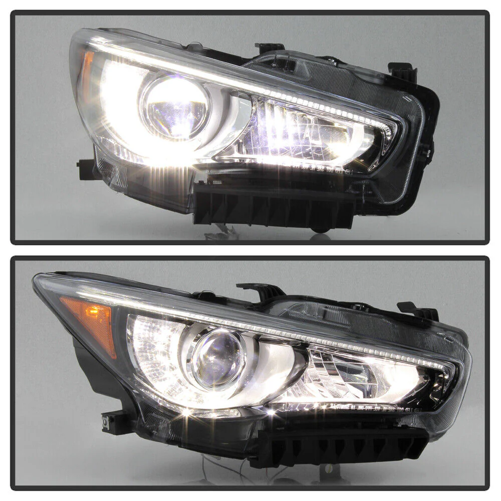 Right Side For 2014-2022 Infiniti Q50 w/o AFS DRL Projector Headlight Headlamp - Passenger - Image 6