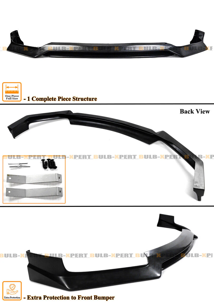 RS Style Double-Deck PU Front Bumper Lip Spoiler For 2017-2022 Infiniti Q60 - Image 2
