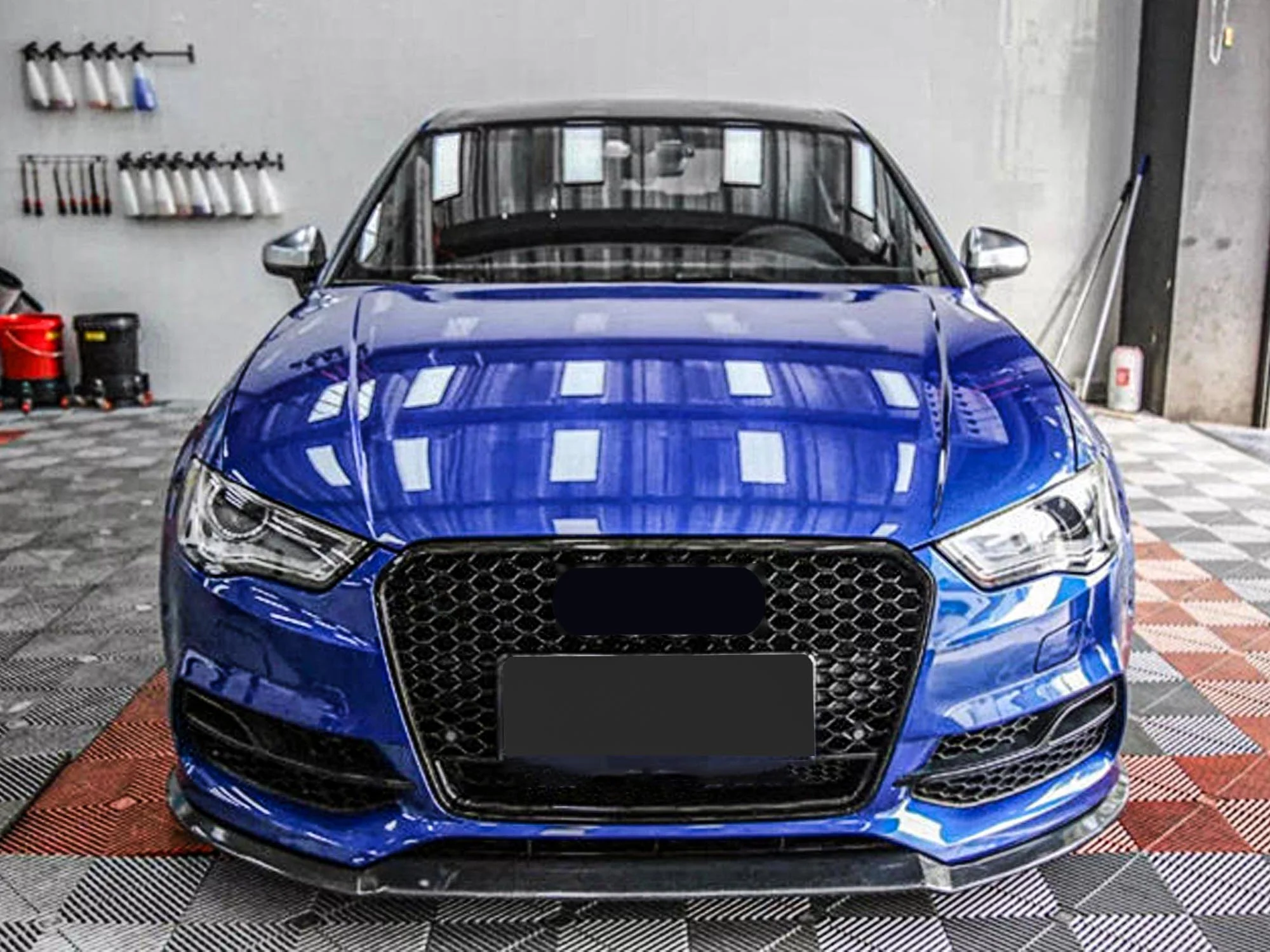 For 2014-2016 Audi A3 S3 8V RS3 Style Front Bumper Grille Glossy Black - Image 3