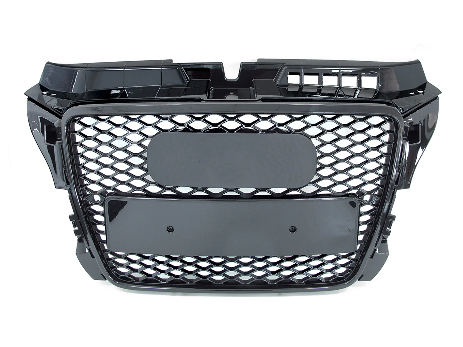 For 2009-2013 Audi A3 8P RS3 Style Front Grille (Gloss Black Frame + Honeycomb) - Image 4