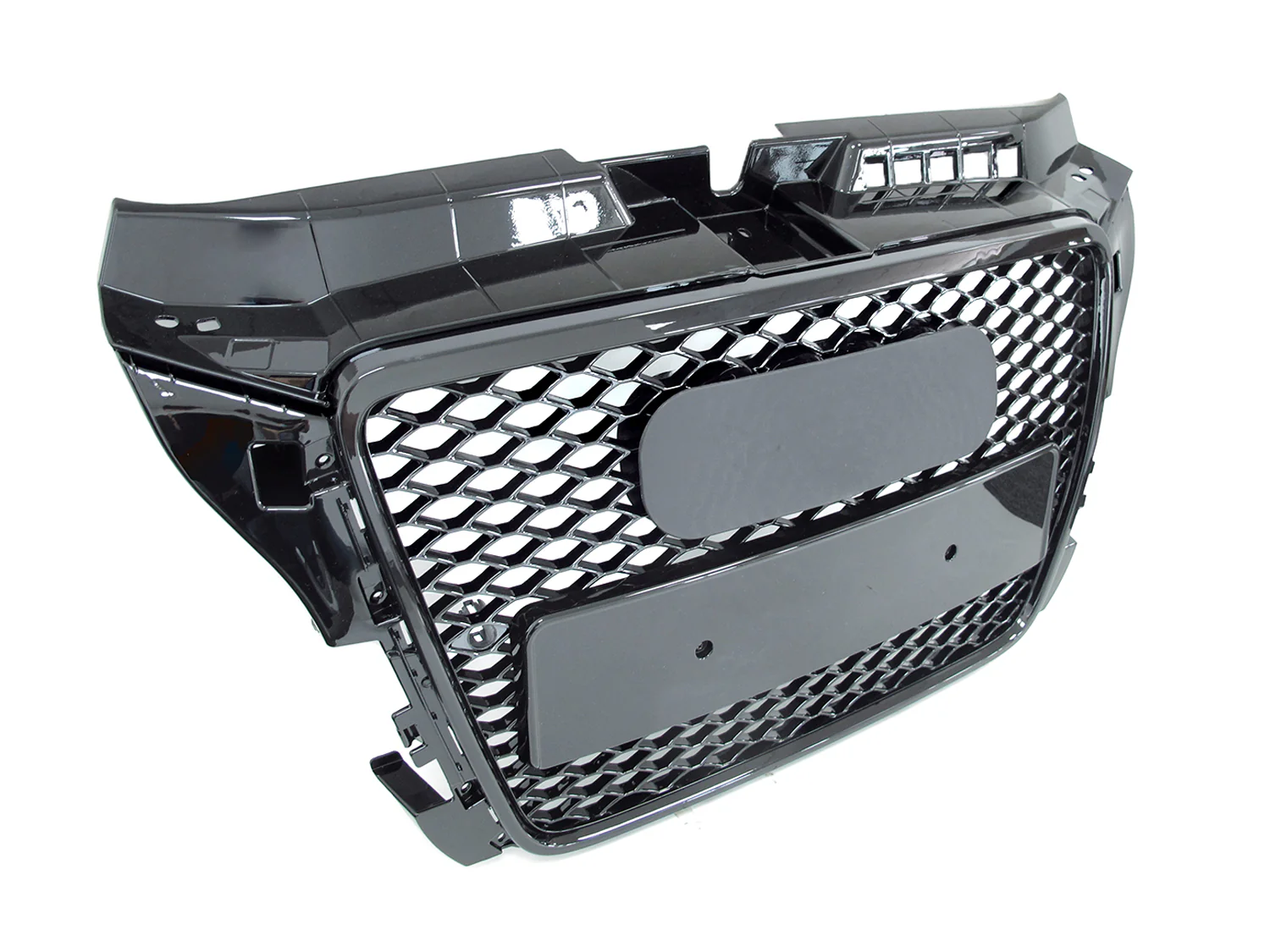 For 2009-2013 Audi A3 8P RS3 Style Front Grille (Gloss Black Frame + Honeycomb) - Image 5