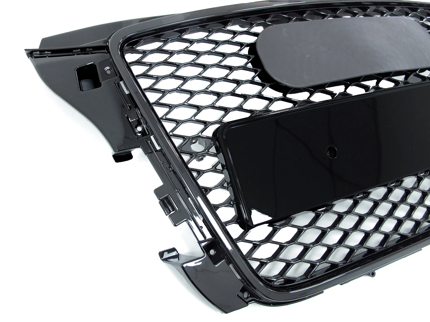 For 2009-2013 Audi A3 8P RS3 Style Front Grille (Gloss Black Frame + Honeycomb) - Image 7