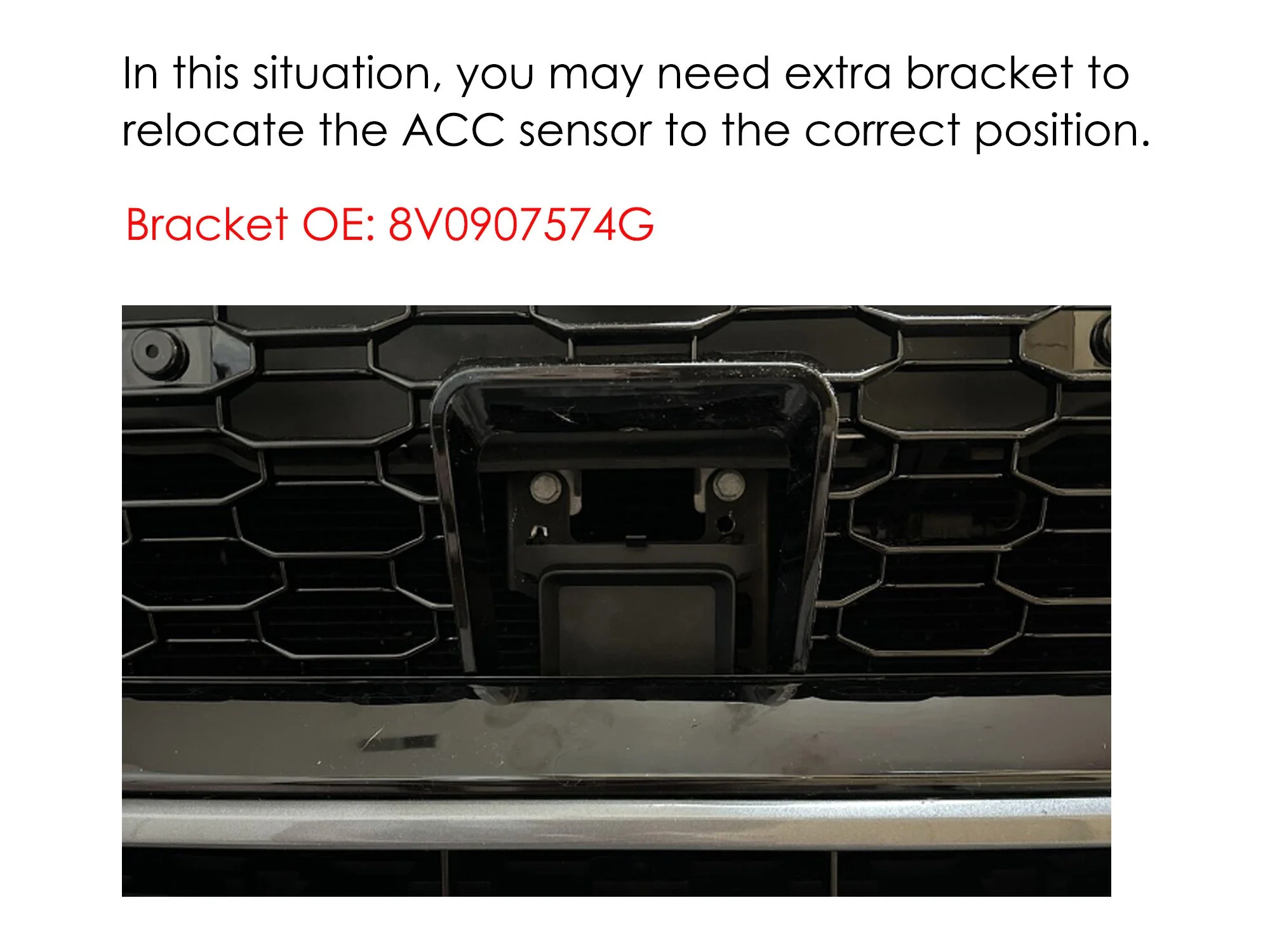 Gloss Black Honeycomb Front Bumper Grille Grill RS3 Style Fit 2017-2020 Audi A3 8V S3 With ACC - Image 3