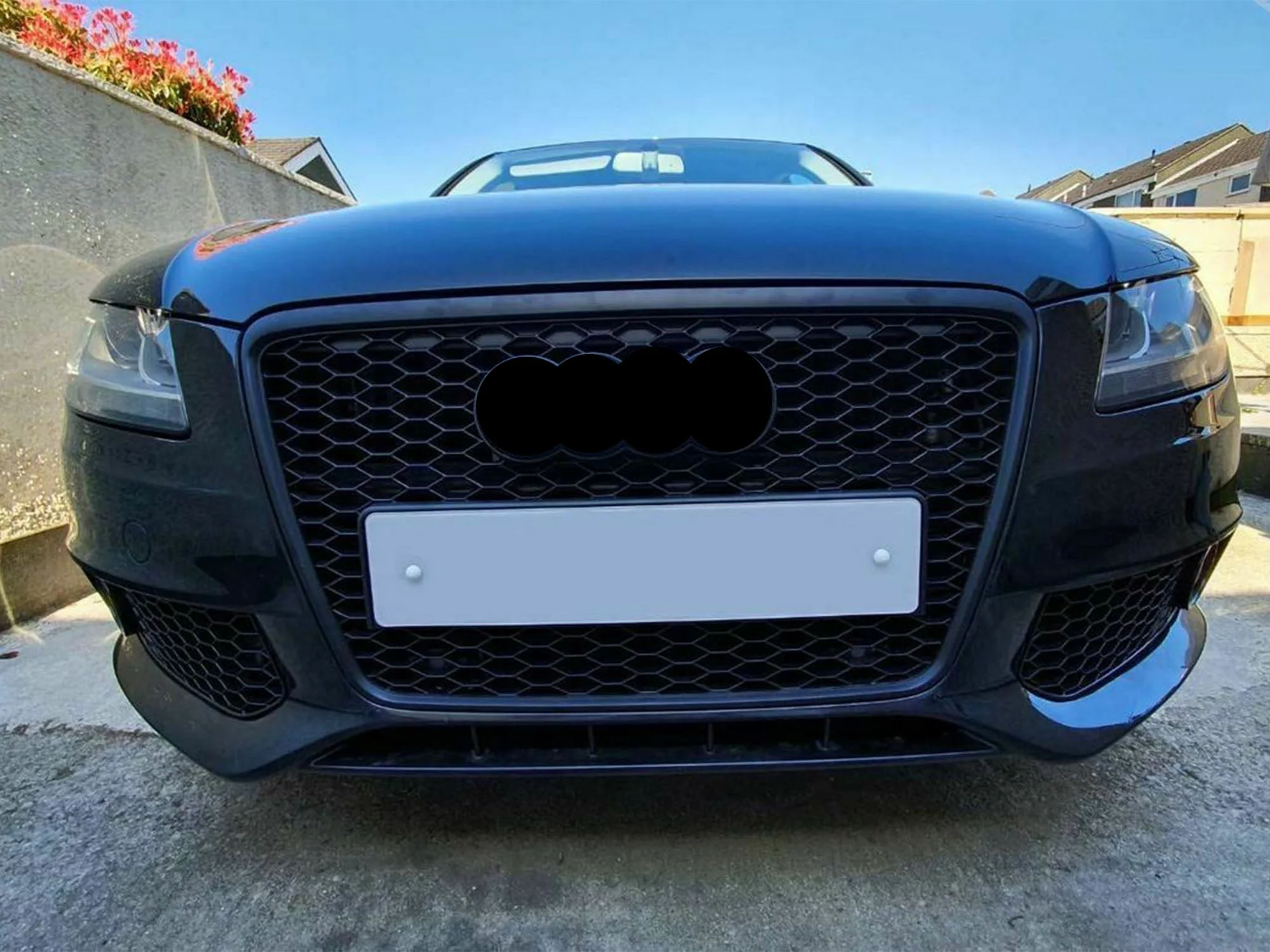 Honeycomb Black Front Grill For AUDI A4 B8 S4 2009-2011 2012 - Image 2