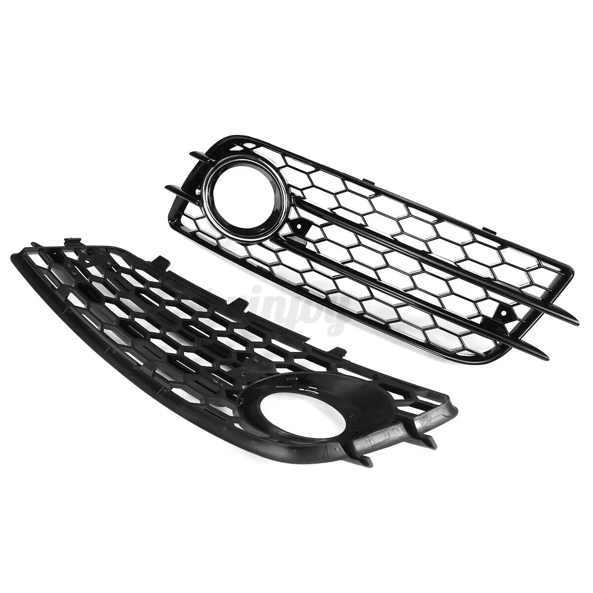 Pair Honeycomb Front Bumper Fog Light Grille Cover Fit Audi A4 B8 S4 2008-2012 - Image 5